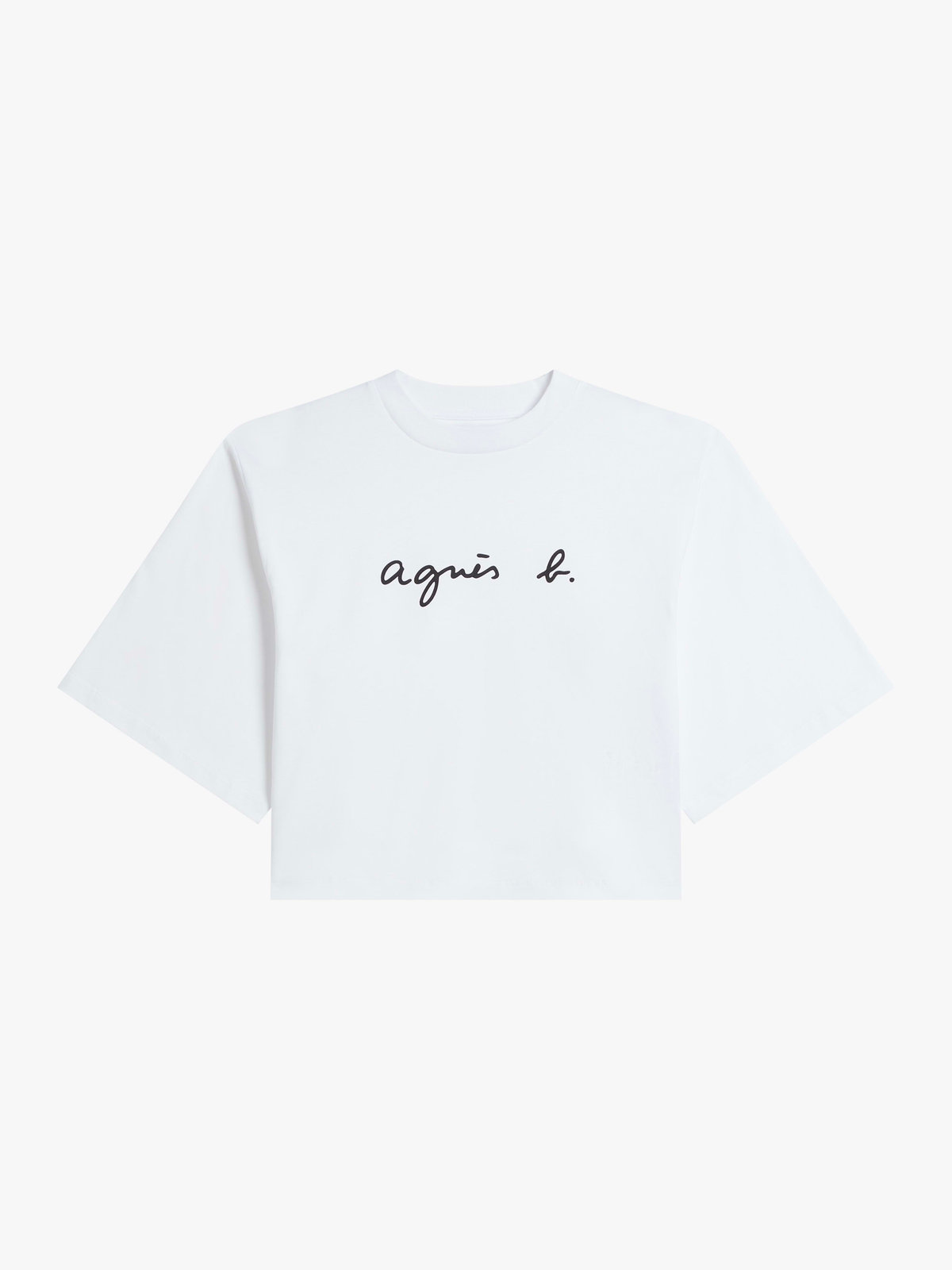 FEMME ウィメンズ ロゴ コットン 5分袖 Tシャツ ”Yoko” ホワイト