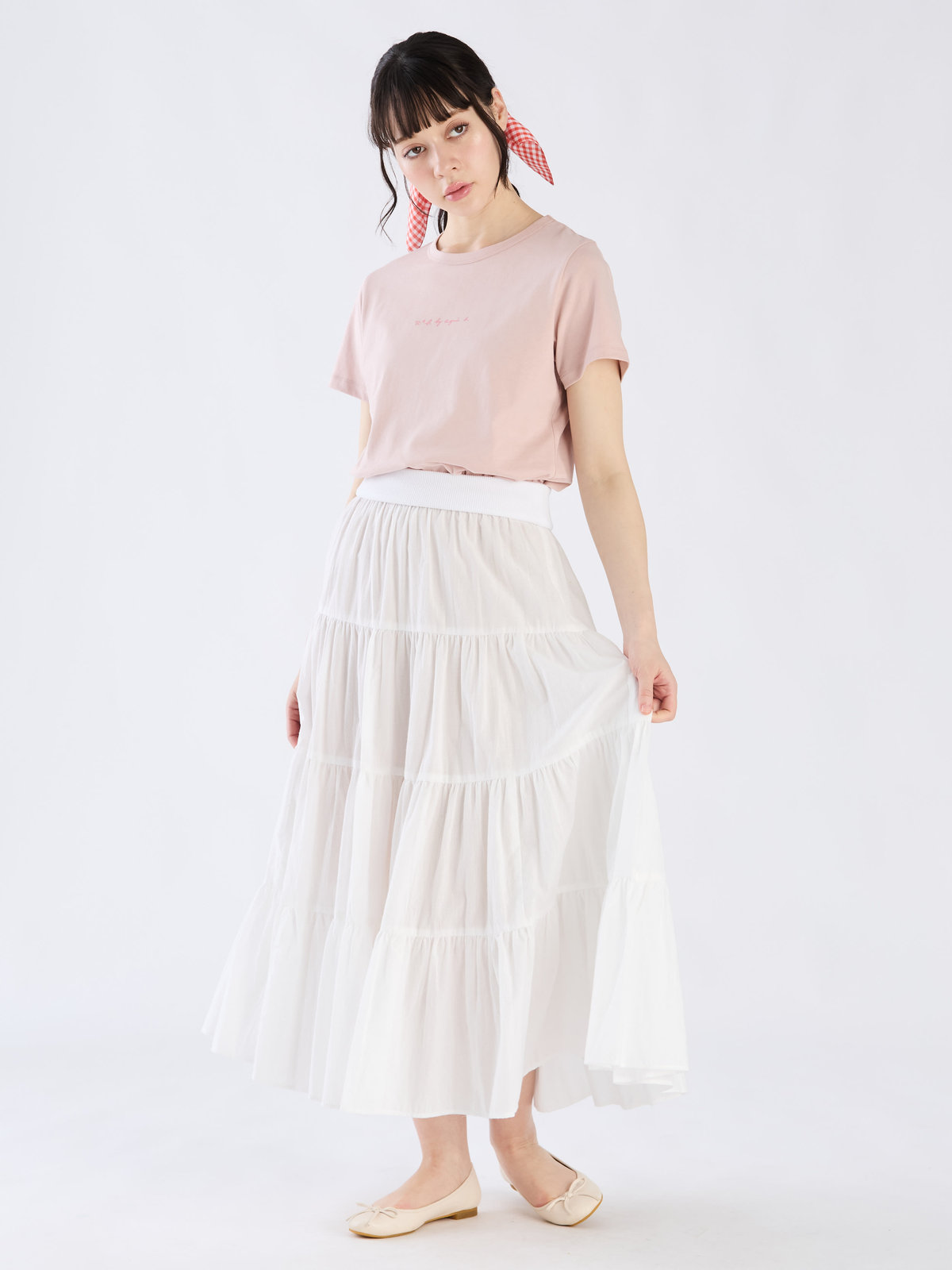 To b. by agnès b. 【Outlet】ミニロゴ コットン 半袖 Tシャツ ピンク