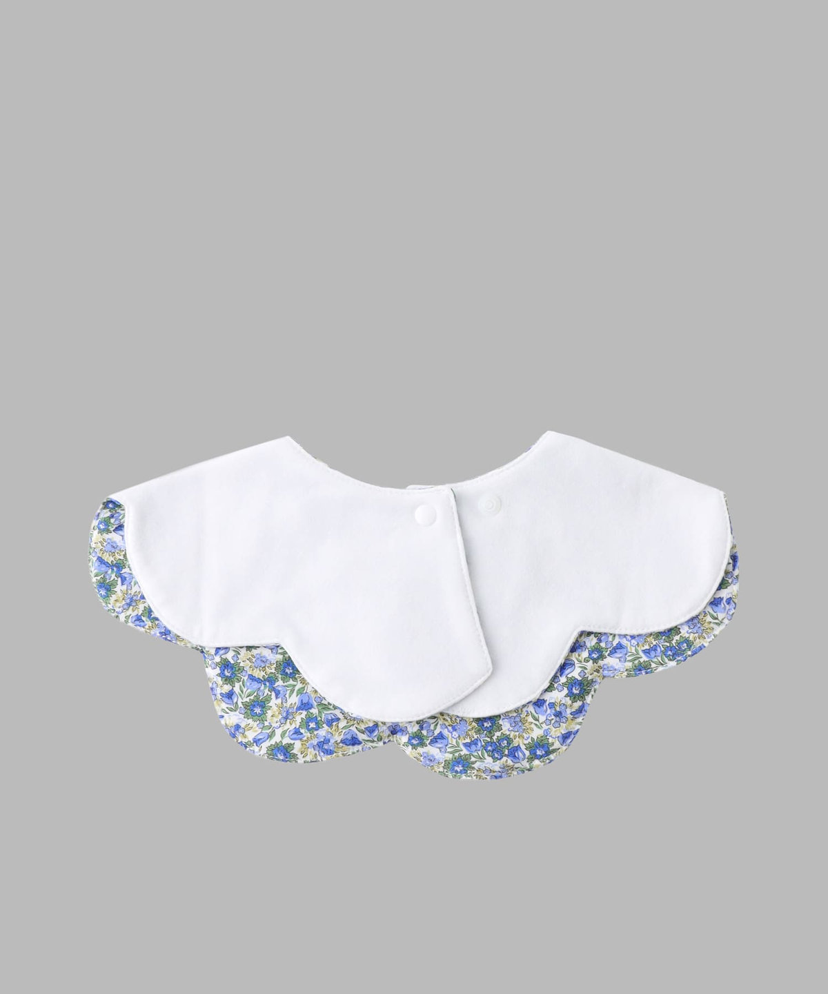 ENFANT ベビー ベビー フラワープリント ロゴ刺繍 コットン リバーシブル スタイ ブルー系その他