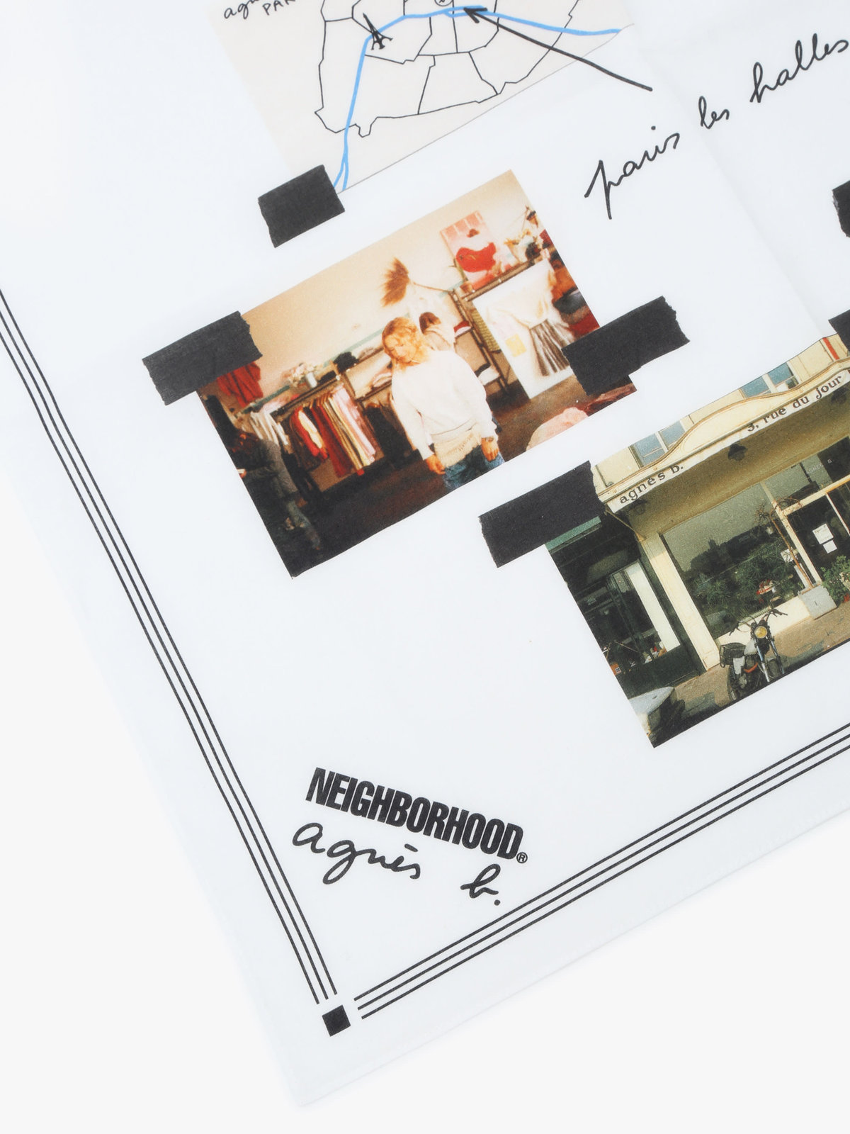 HOMME メンズ agnes b. x NH バンダナ ホワイト