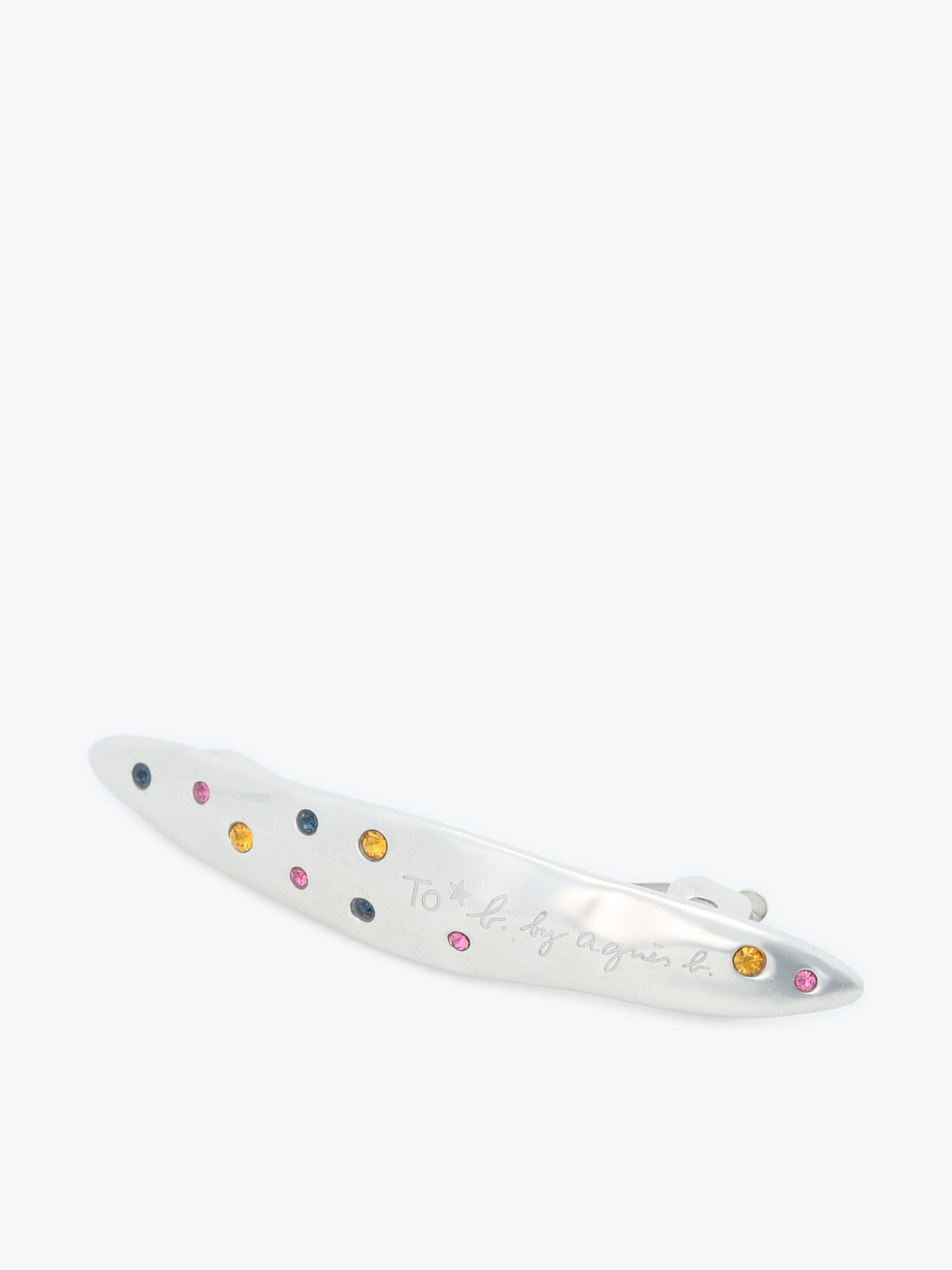 To b. by agnès b. マルチカラー ストーン バレッタ シルバー