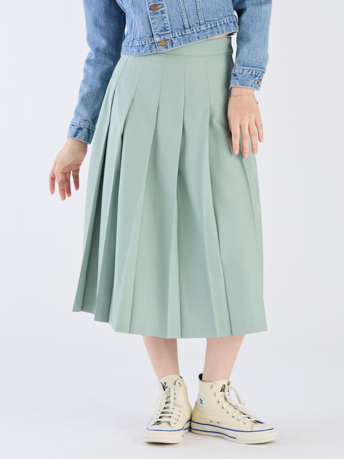 To b. by agnès b. 【Outlet】リノンプリーテッドスカート グリーン系その他