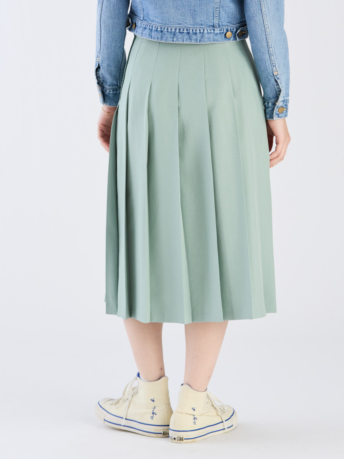 To b. by agnès b. 【Outlet】リノンプリーテッドスカート グリーン系その他