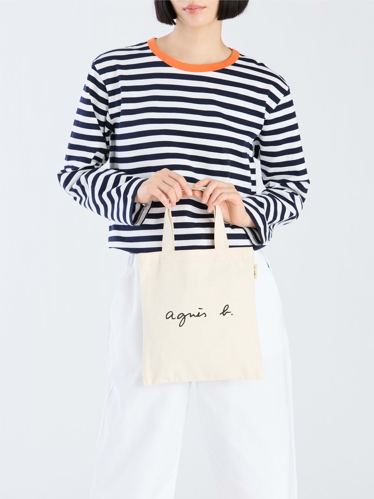 VOYAGE ウィメンズ バッグ＆ウォレット ロゴ コットン ハンドバッグ ”Paulette” YAS18-02 ホワイト