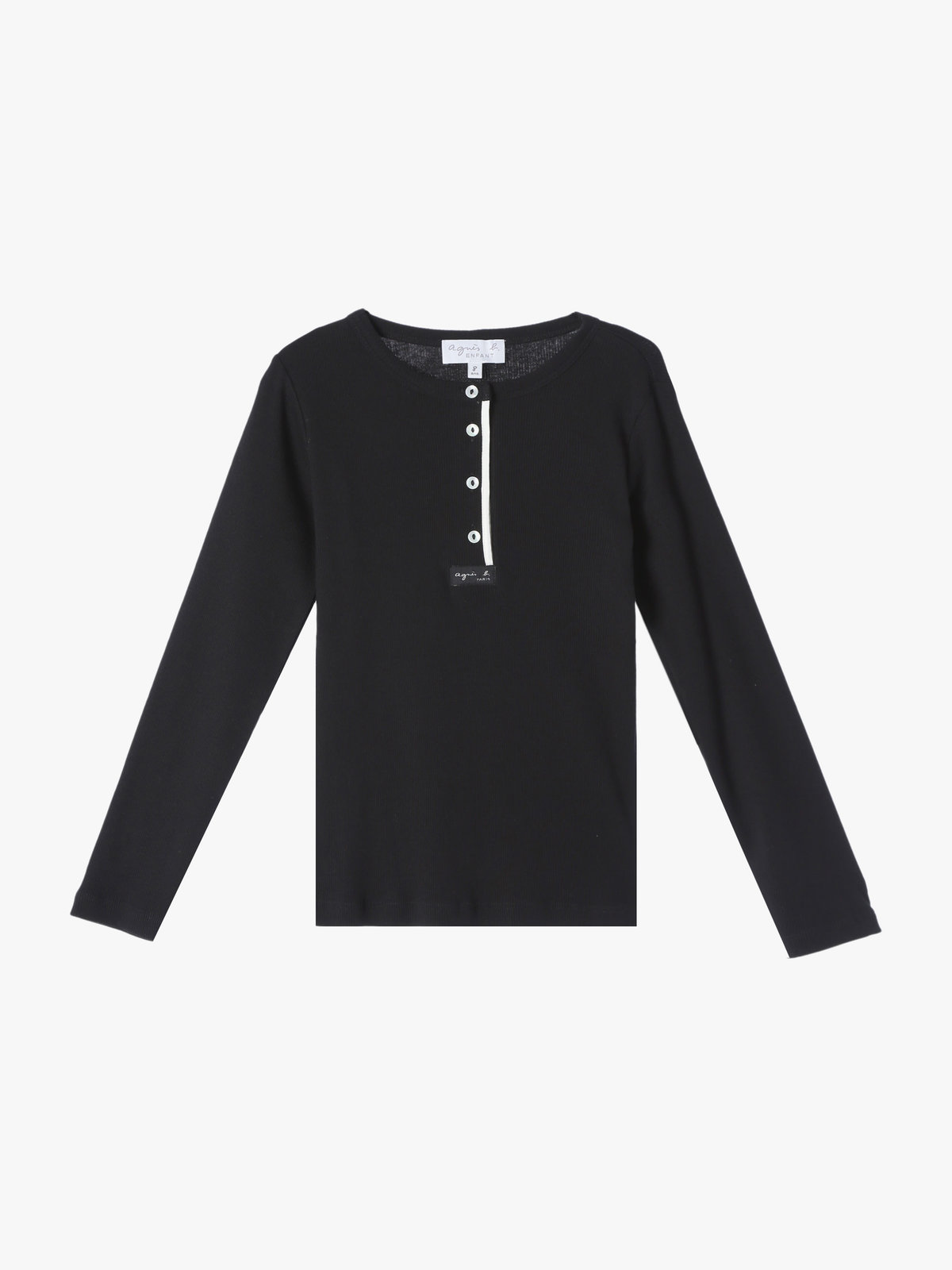 ENFANT ユニセックス 【Outlet】JFD8 E TS キッズ ヘンリーネックTシャツ ブラック