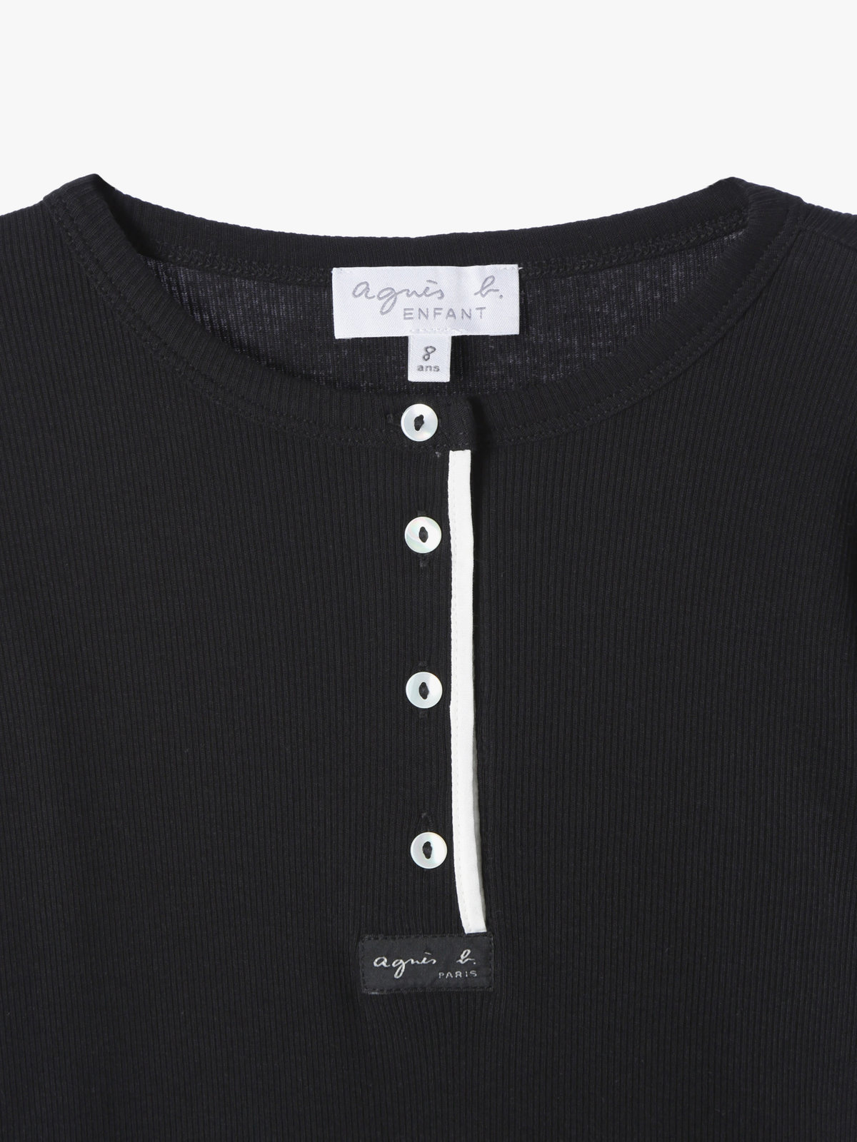 ENFANT ユニセックス 【Outlet】JFD8 E TS キッズ ヘンリーネックTシャツ ブラック