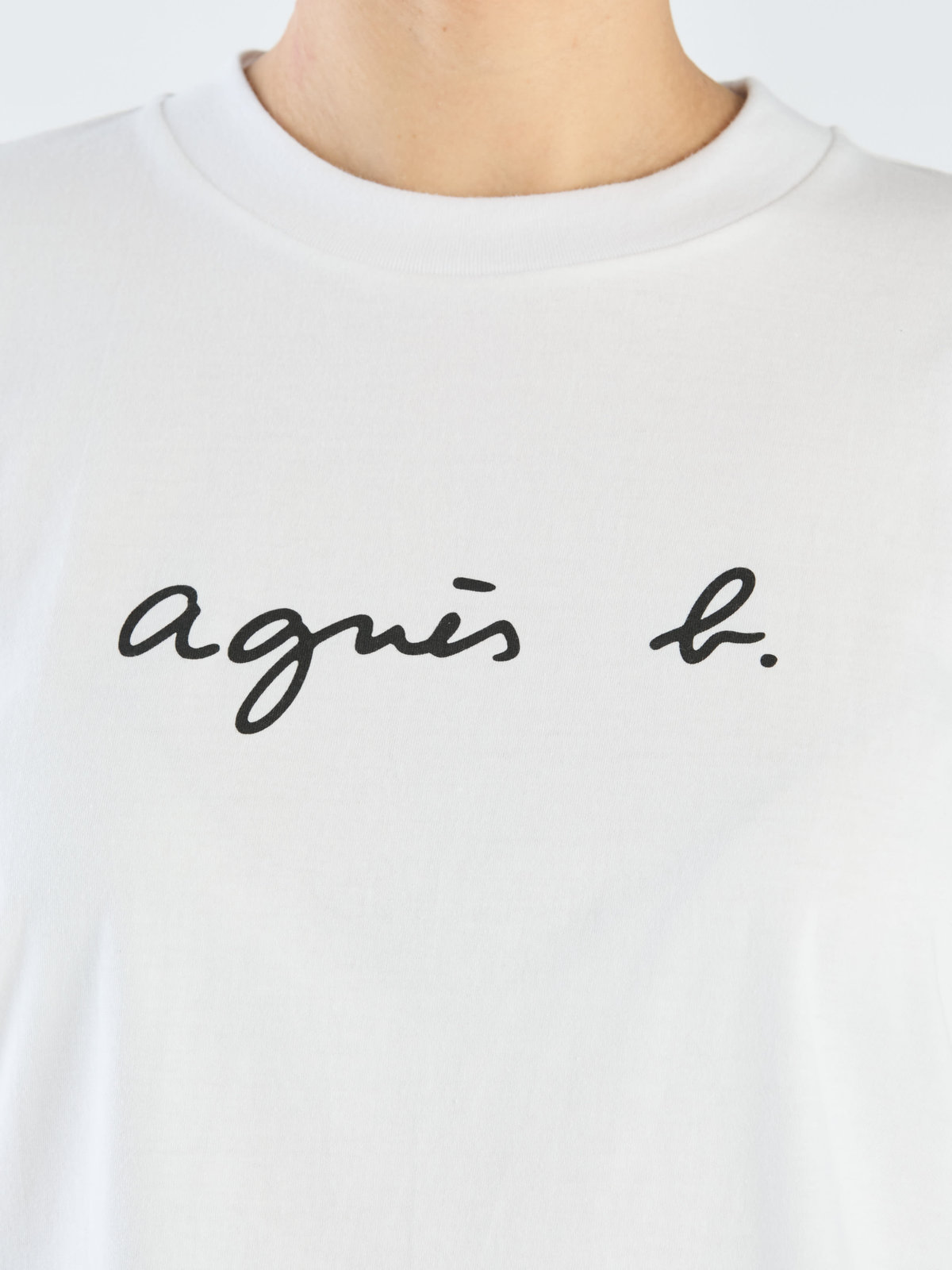 FEMME ウィメンズ ロゴ コットン 5分袖 Tシャツ ”Yoko” ホワイト