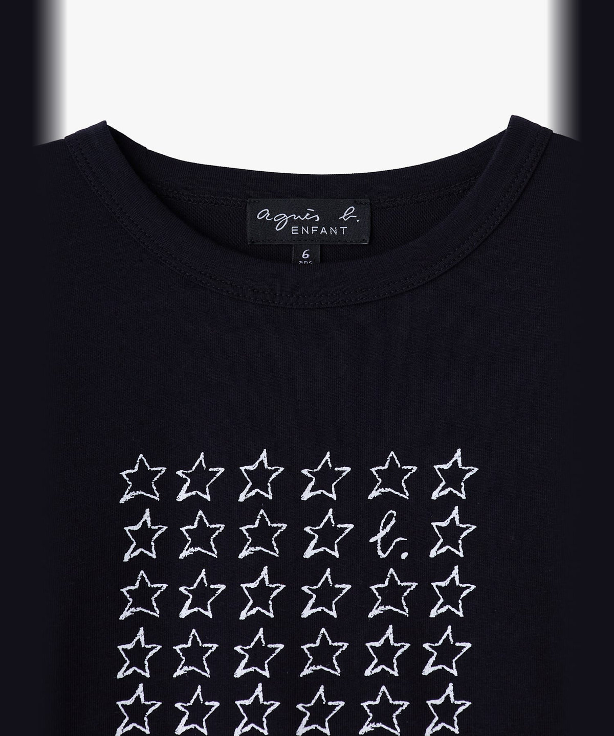 ENFANT ユニセックス キッズ "b." ロゴ コットン 長袖 Tシャツ "Etoile" ブラック