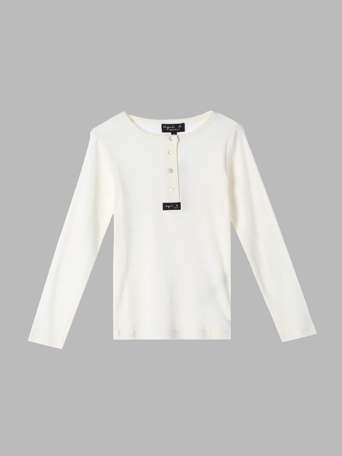 ENFANT ユニセックス 【Outlet】JFD8 E TS キッズ ヘンリーネックTシャツ ホワイト