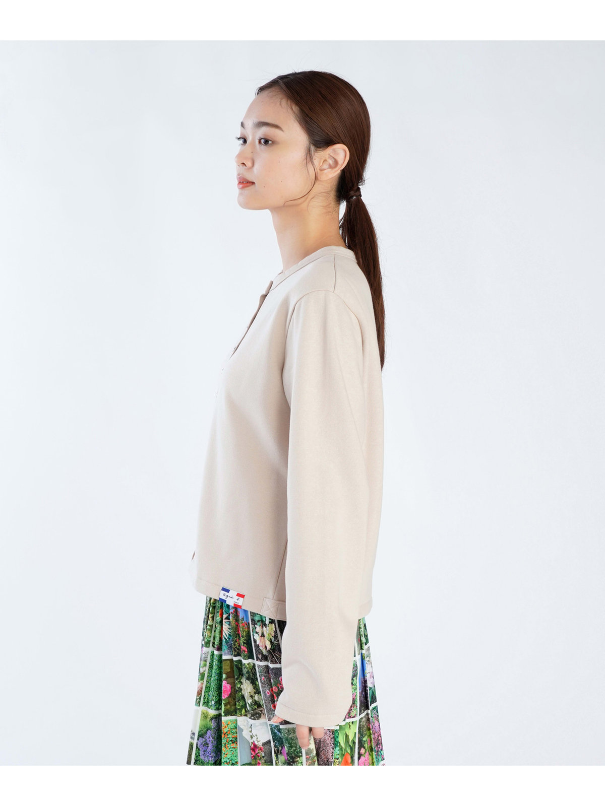 FEMME ウィメンズ コットン メルトン カーディガンプレッション [Made in France] ベージュ