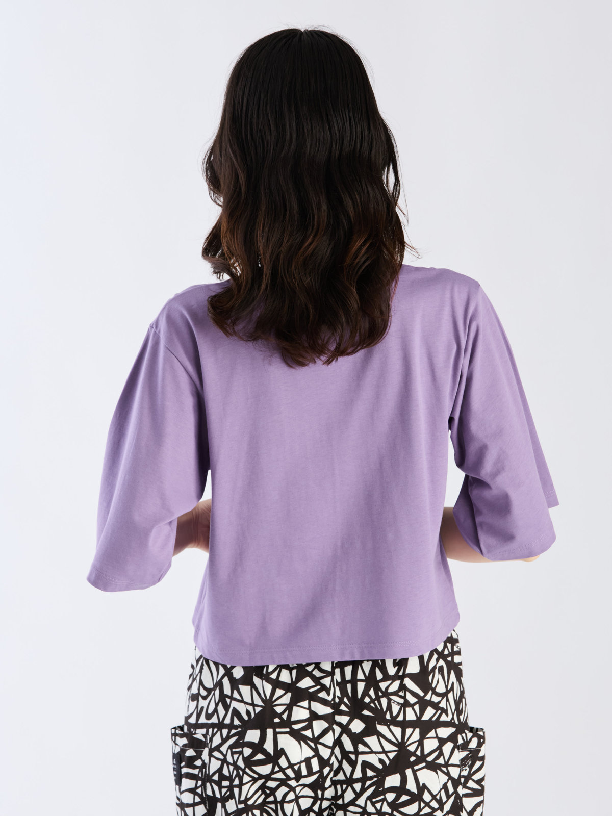 FEMME ウィメンズ ロゴ コットン 5分袖 Tシャツ ”Yoko” パープル系その他