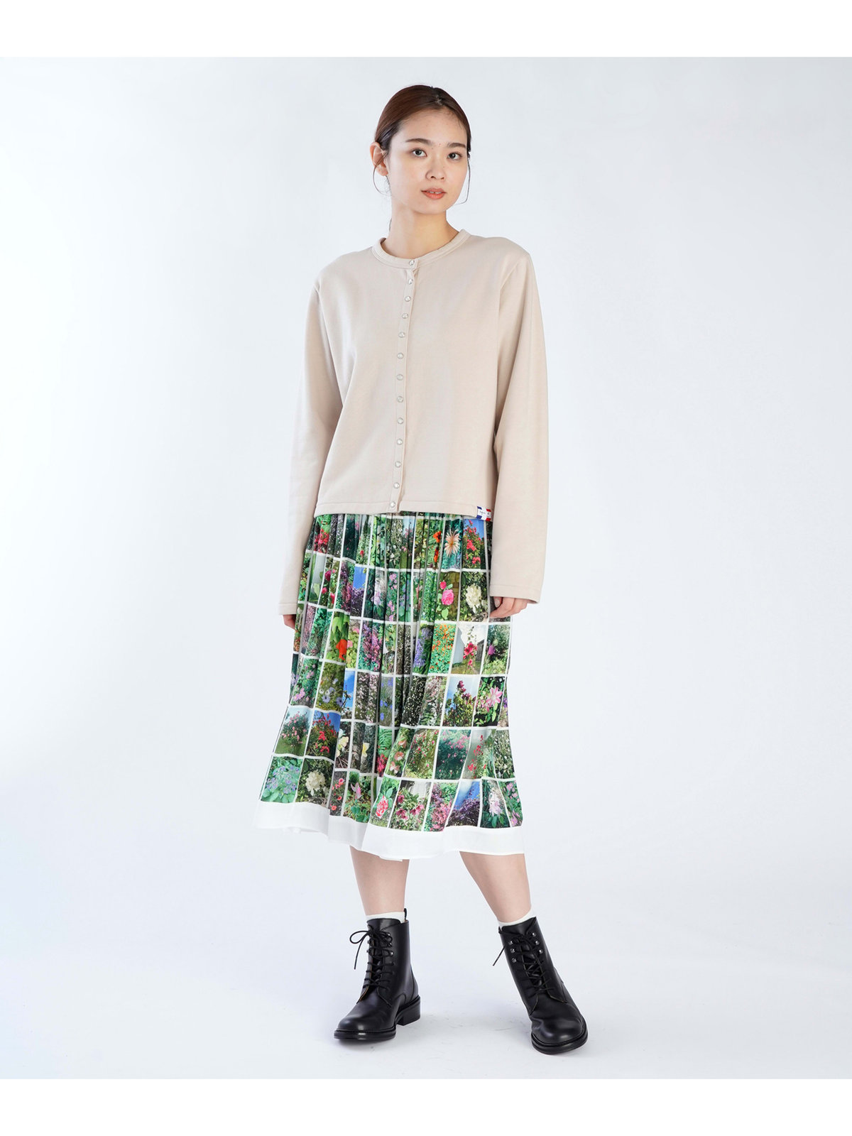 FEMME ウィメンズ コットン メルトン カーディガンプレッション [Made in France] ベージュ