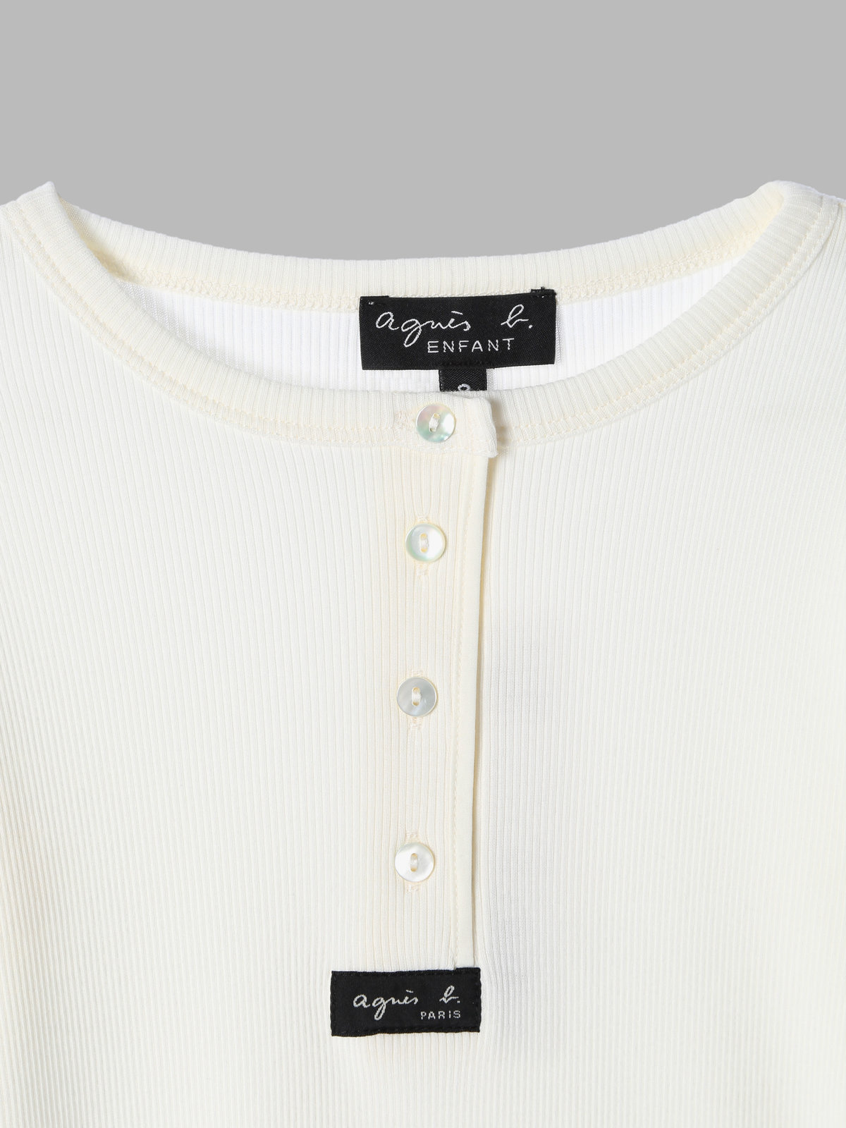 ENFANT ユニセックス 【Outlet】JFD8 E TS キッズ ヘンリーネックTシャツ ホワイト