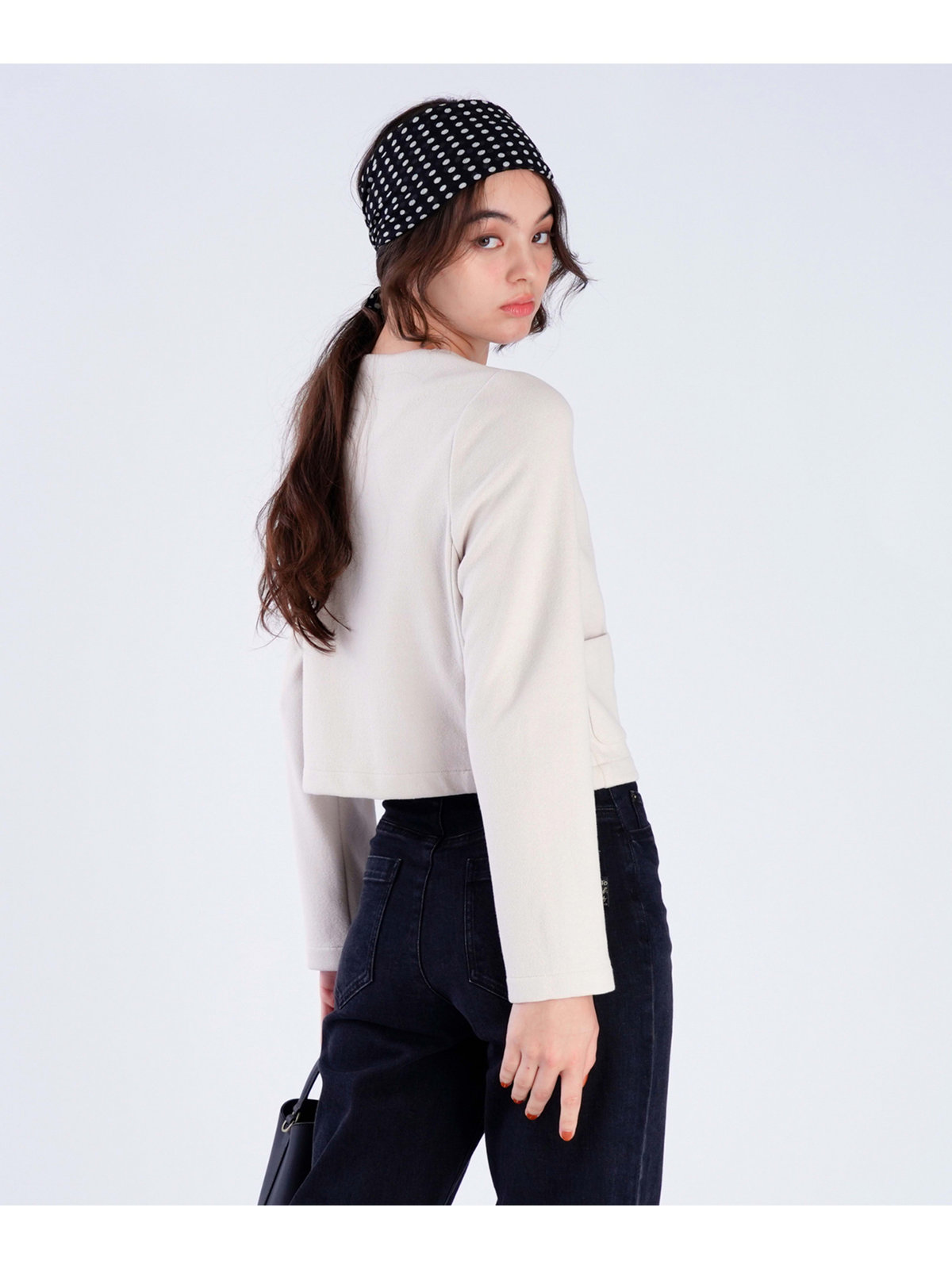 To b. by agnès b. 【Outlet】ノーカラー ジャケット ホワイト