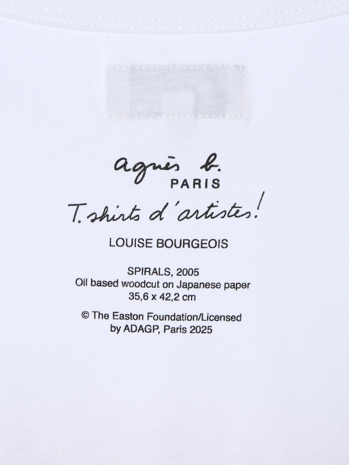 FEMME ウィメンズ プリント コットン 半袖 アーティスト Tシャツ ”Louise Bourgeois” ホワイト