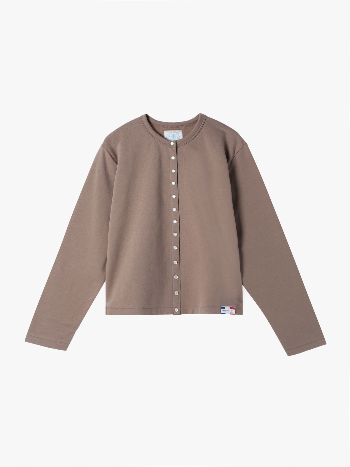 FEMME ウィメンズ オーガニックコットン メルトン 長袖 カーディガンプレッション ”Le Classique” ブラウン系その他