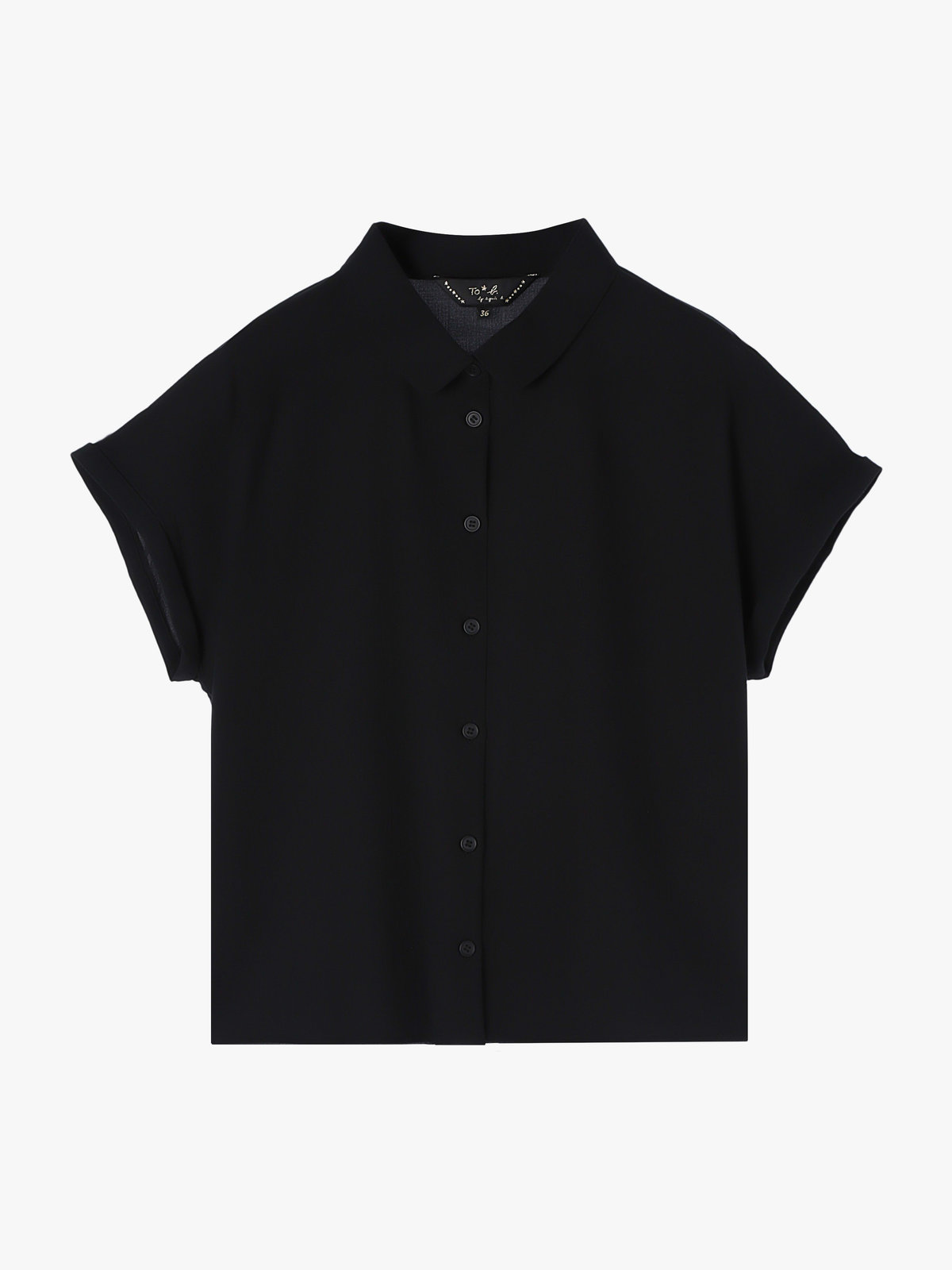 To b. by agnès b. コットン モダン マニッシュ シャツ ブラック