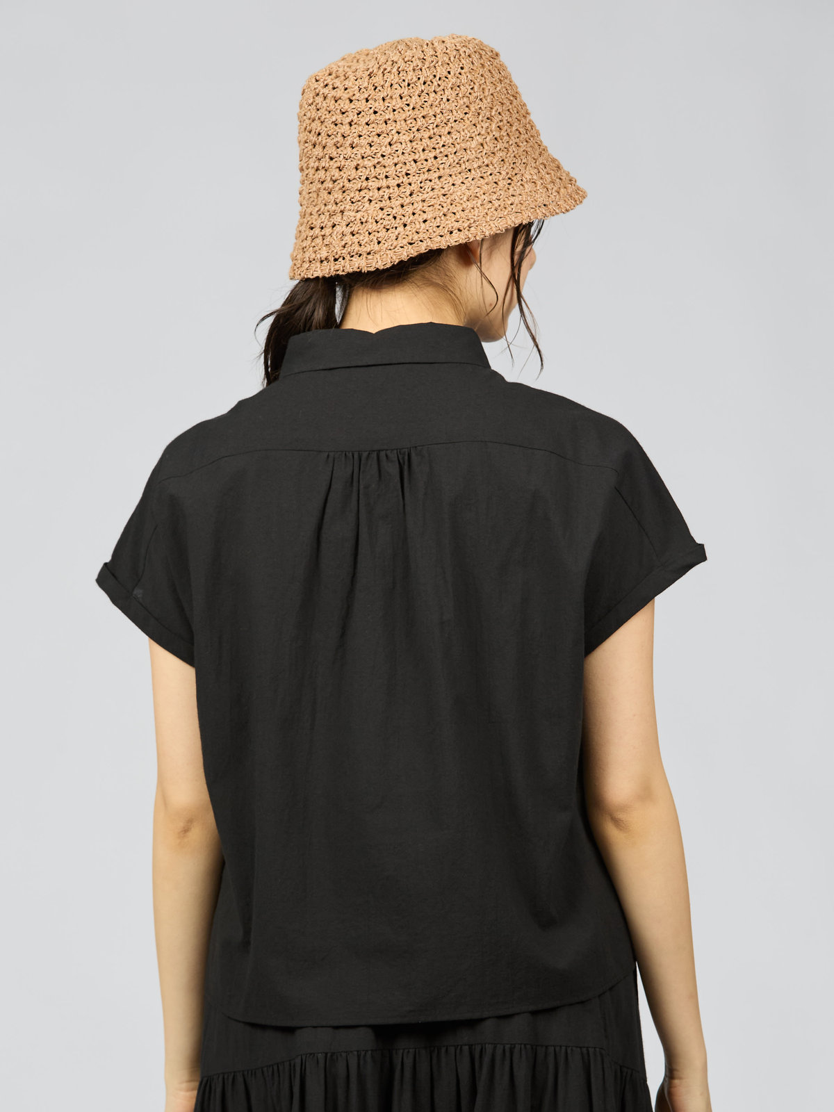 To b. by agnès b. コットン モダン マニッシュ シャツ ブラック