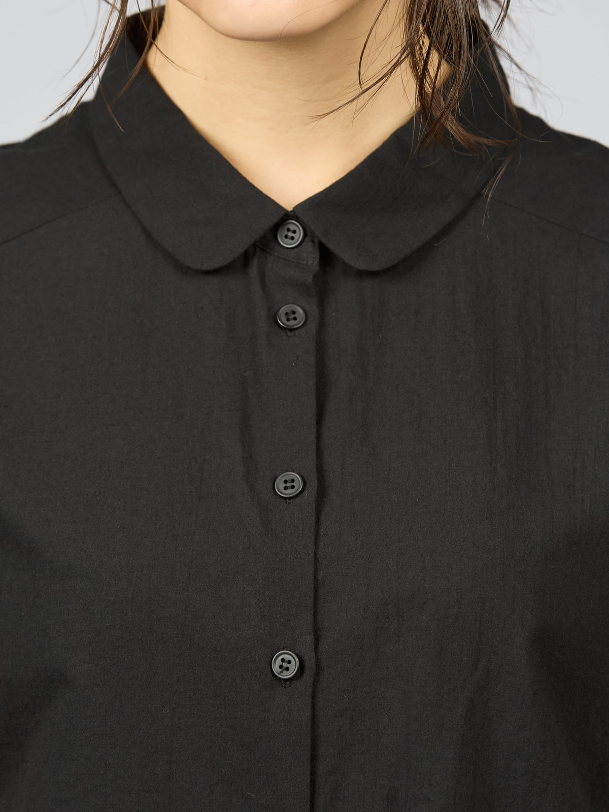 To b. by agnès b. コットン モダン マニッシュ シャツ ブラック