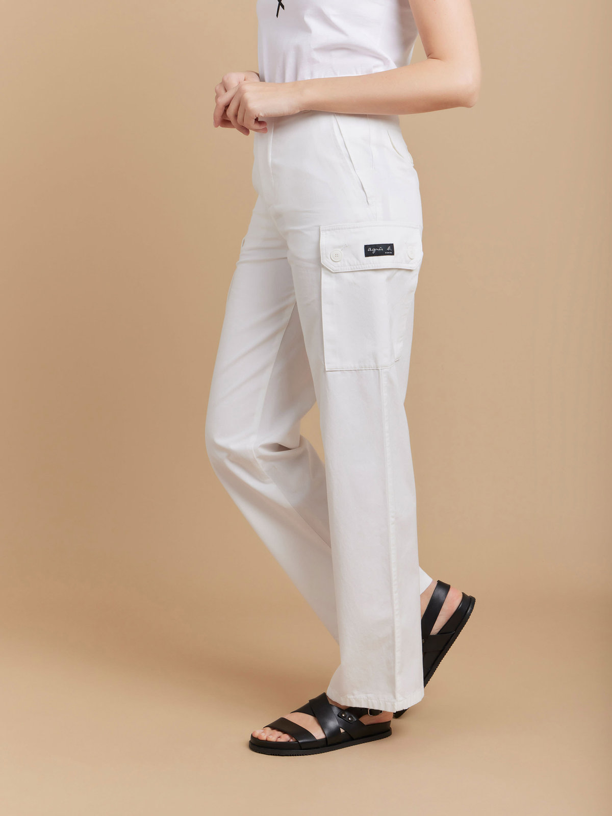 FEMME ウィメンズ コットンキャンバス カーゴパンツ "Treillis" ホワイト