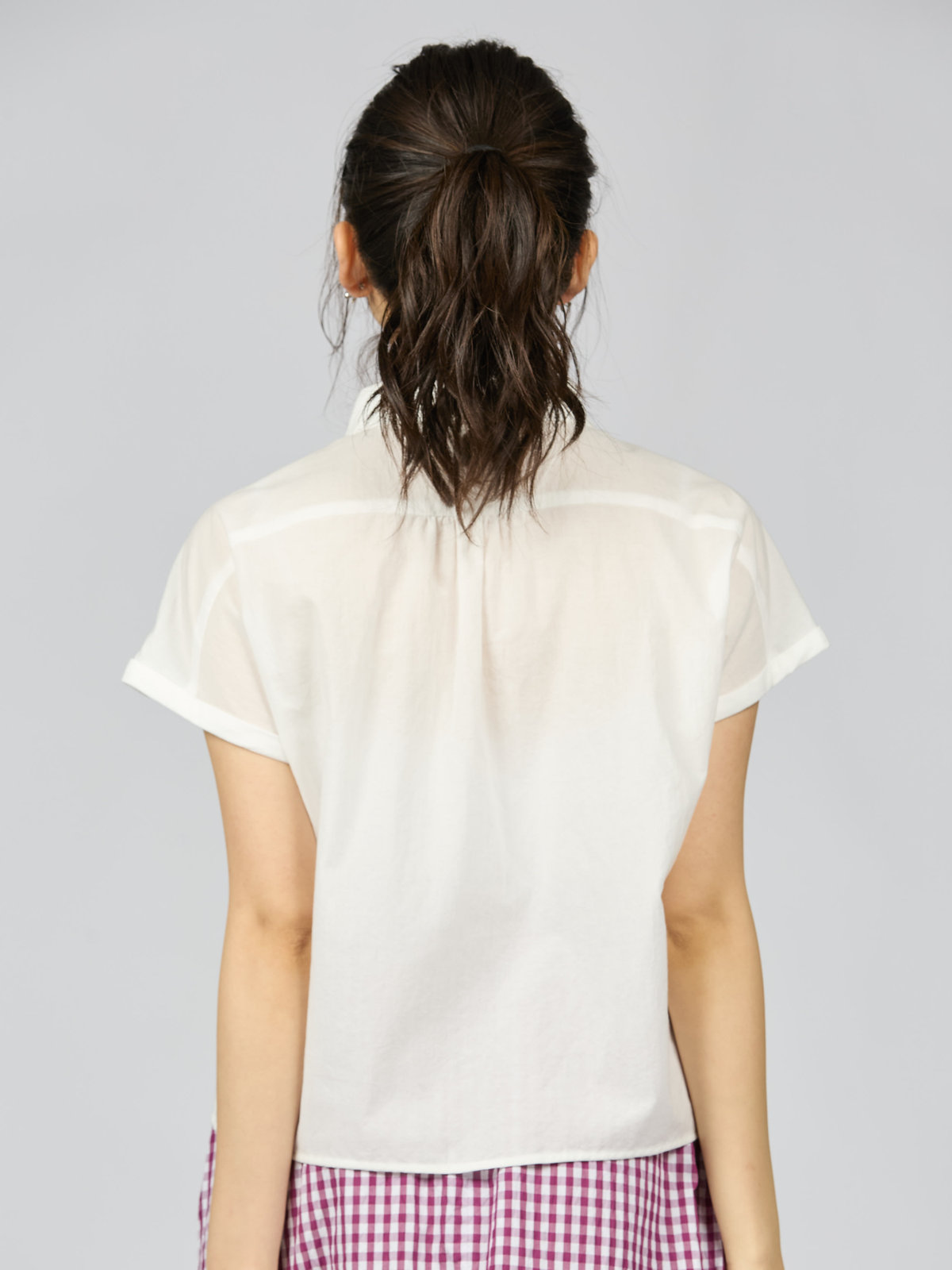 To b. by agnès b. コットン モダン マニッシュ シャツ ホワイト