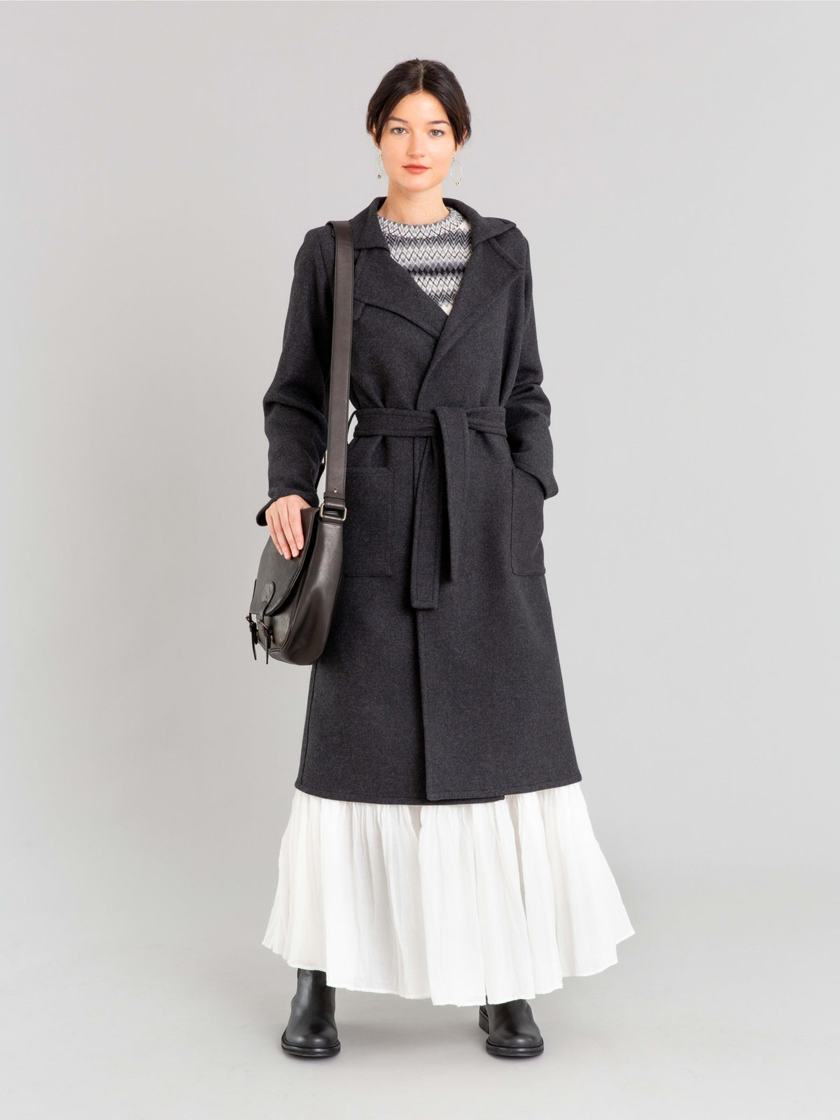 FEMME ウィメンズ コットンガーゼ調 ロング ティアードスカート "Tango" ホワイト