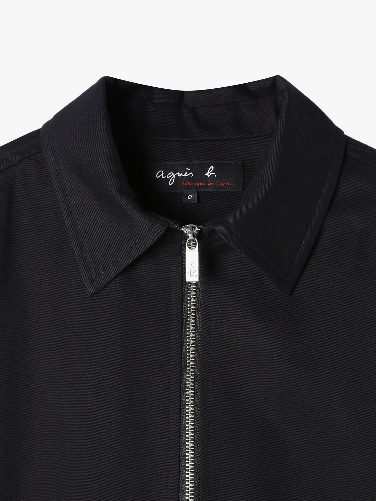 HOMME メンズ メンズ コットン 長袖 ジップアップジャケット ”Chet” ブラック