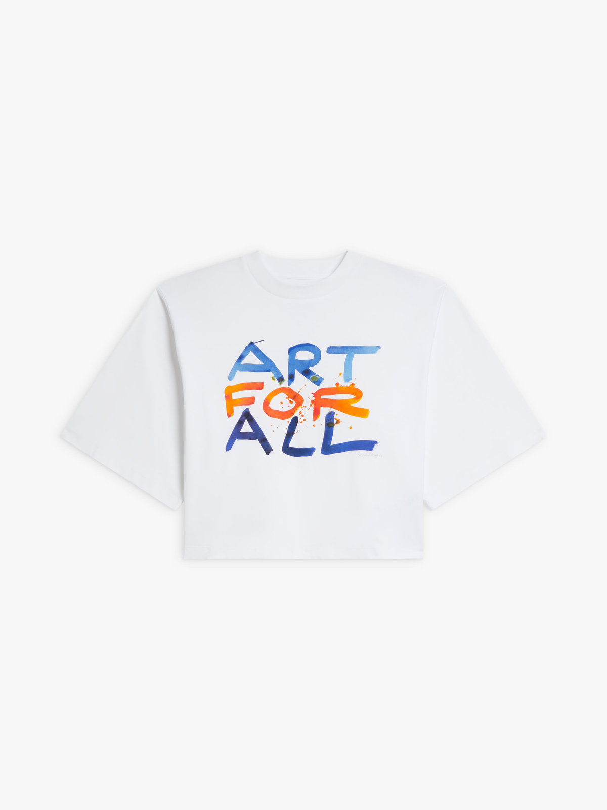 FEMME ウィメンズ コットン プリント 五分袖 アーティスト Tシャツ "Gilbert & George" ホワイト