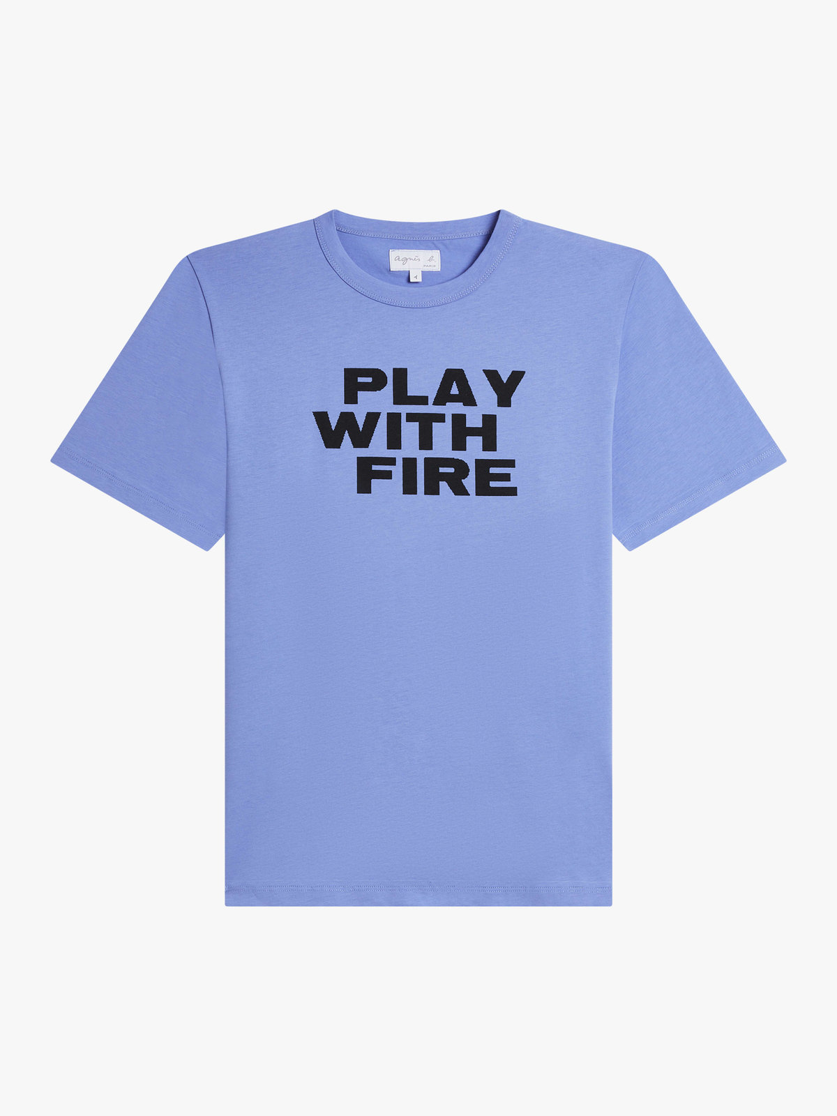FEMME ウィメンズ プリント コットン 半袖 Tシャツ "Play with Fire" ブルー