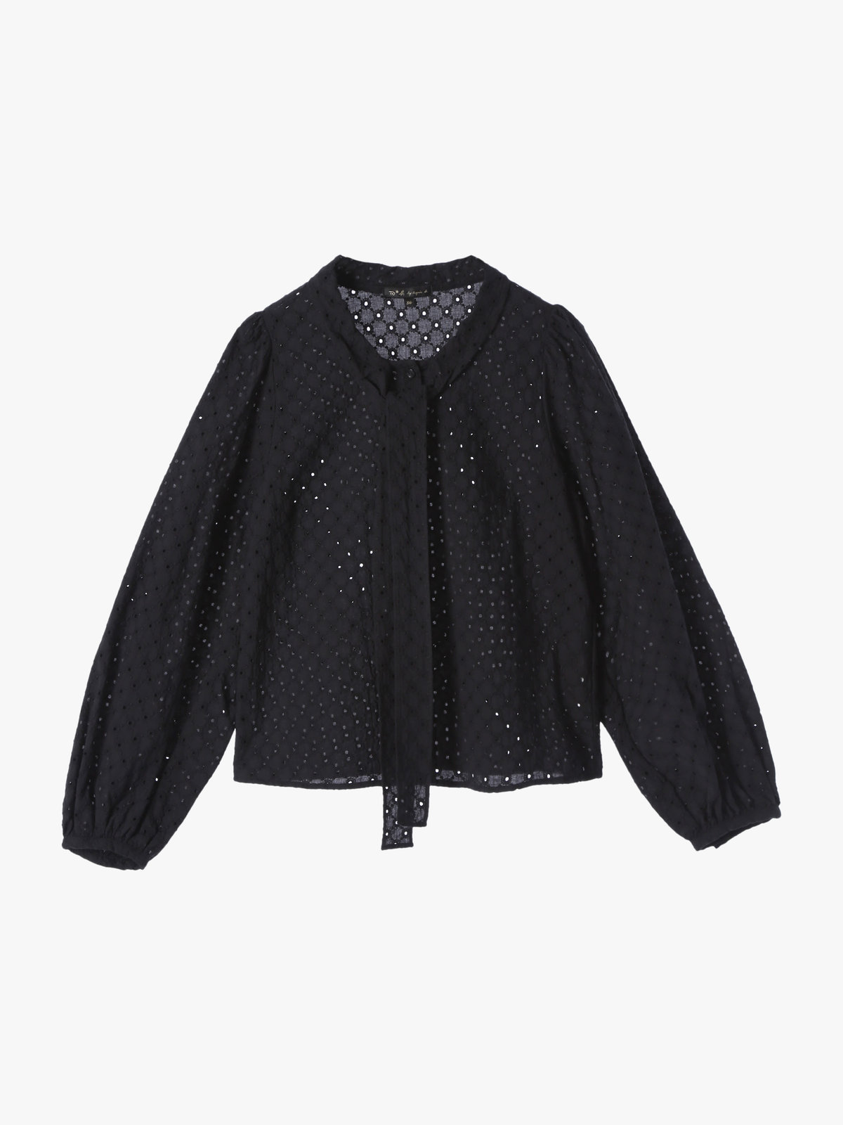 To b. by agnès b. 【Outlet】コットンフラワーレースブラウス ブラック