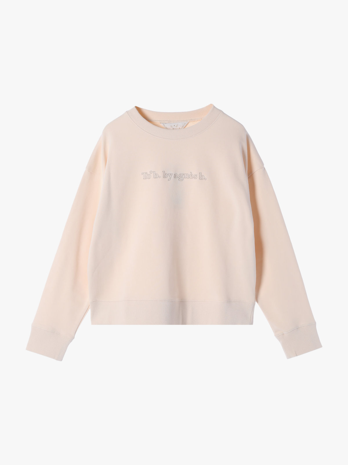 To b. by agnès b. コットン ロゴ スウェットプルオーバー ホワイト