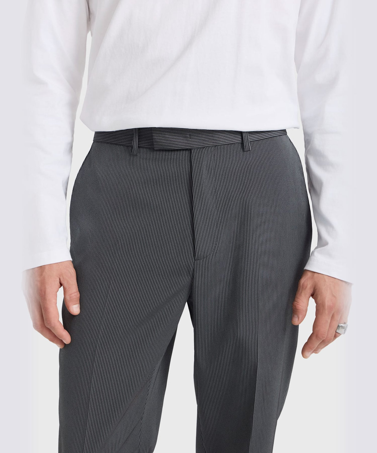 HOMME メンズ メンズ ストライプ ストレートパンツ "Jamming" グレー