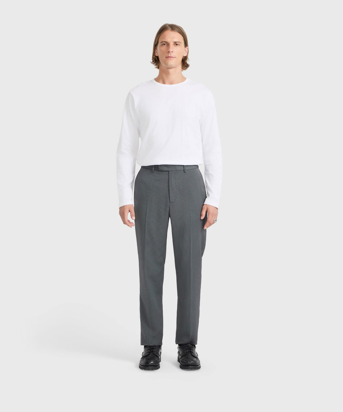 HOMME メンズ メンズ ストライプ ストレートパンツ "Jamming" グレー