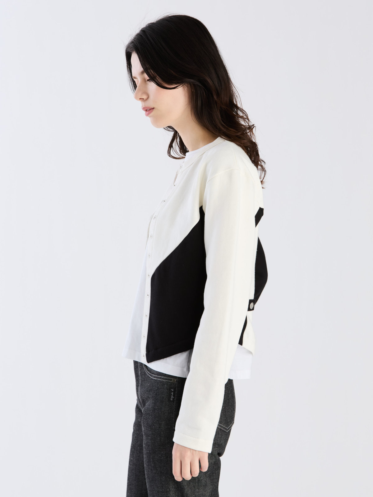 FEMME ウィメンズ 【Outlet】オーガニックコットン メルトン 長袖 カーディガンプレッション "New Two" ホワイト