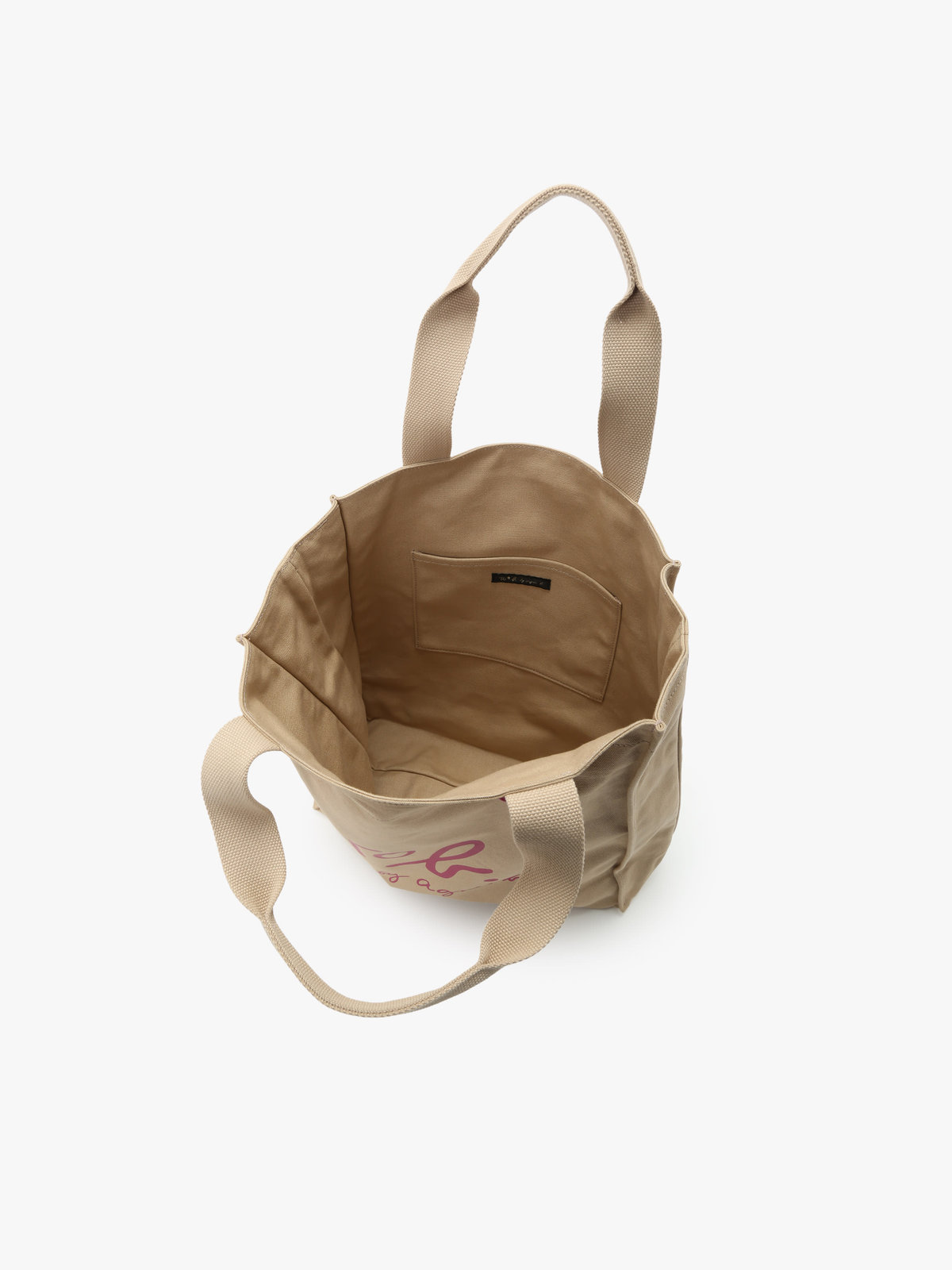 To b. by agnès b. コットン ロゴ トートバッグ ベージュ