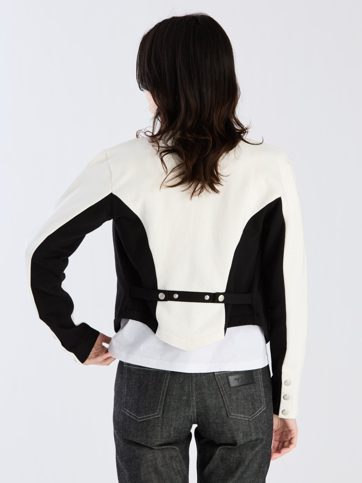 FEMME ウィメンズ 【Outlet】オーガニックコットン メルトン 長袖 カーディガンプレッション "New Two" ホワイト