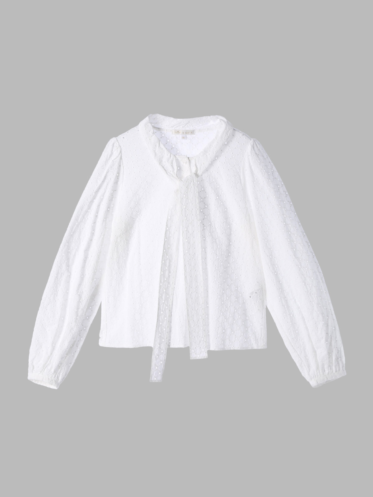 To b. by agnès b. 【Outlet】コットンフラワーレースブラウス ホワイト