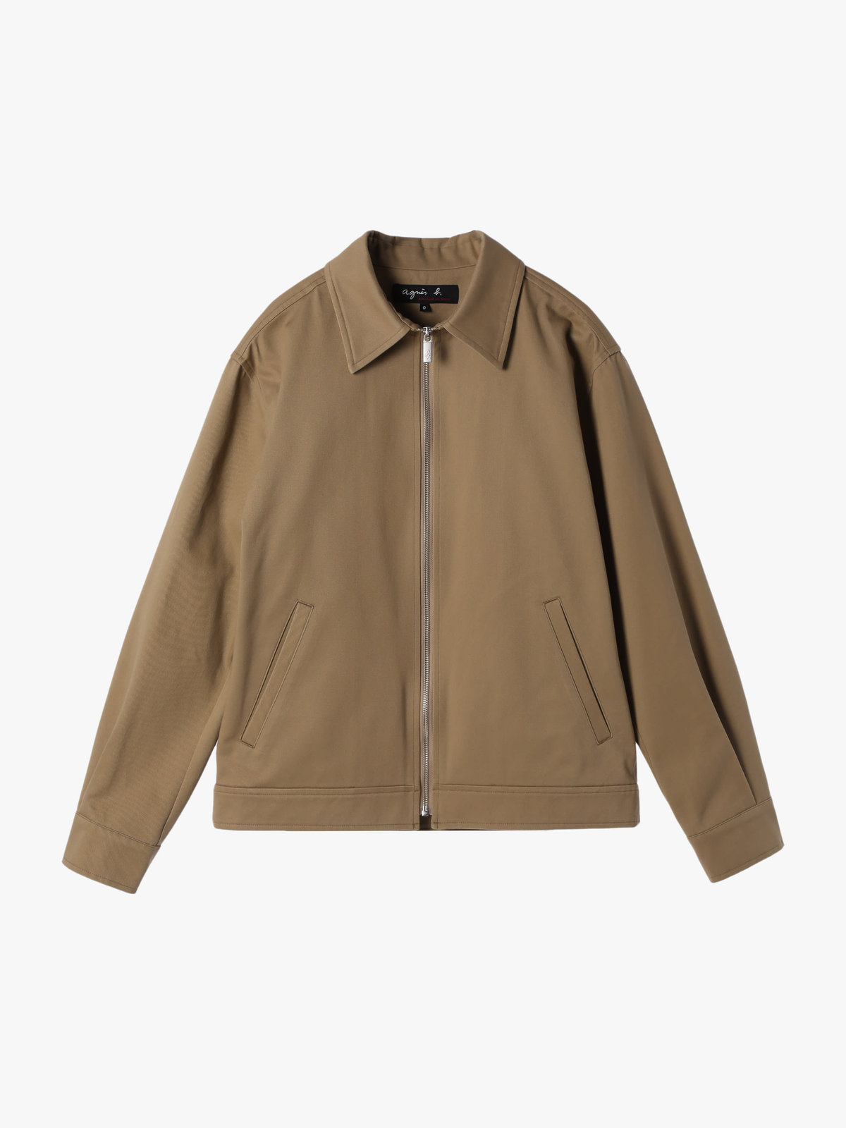 HOMME メンズ メンズ コットン 長袖 ジップアップジャケット ”Chet” ブラウン