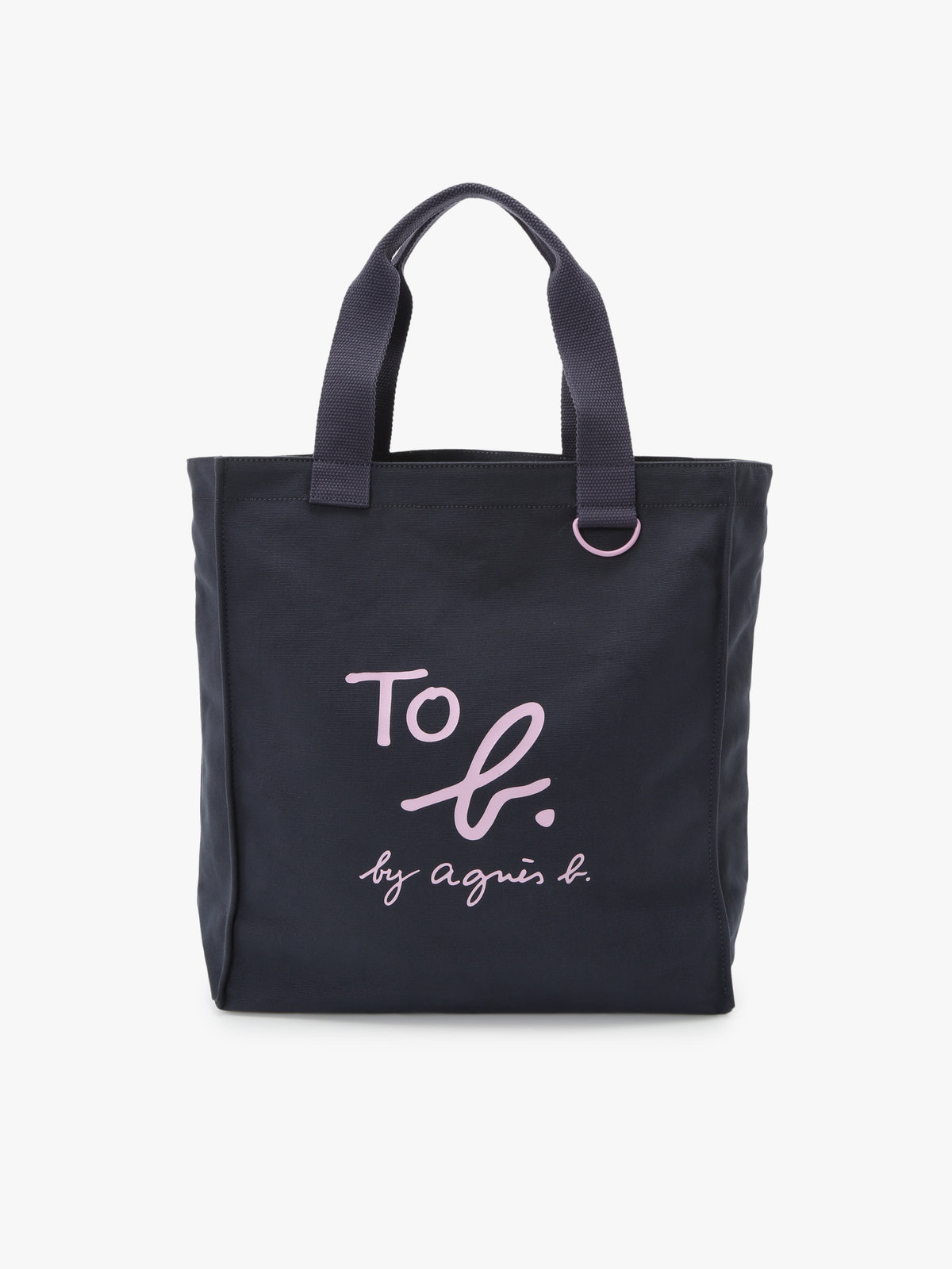 To b. by agnès b. コットン ロゴ トートバッグ ネイビー