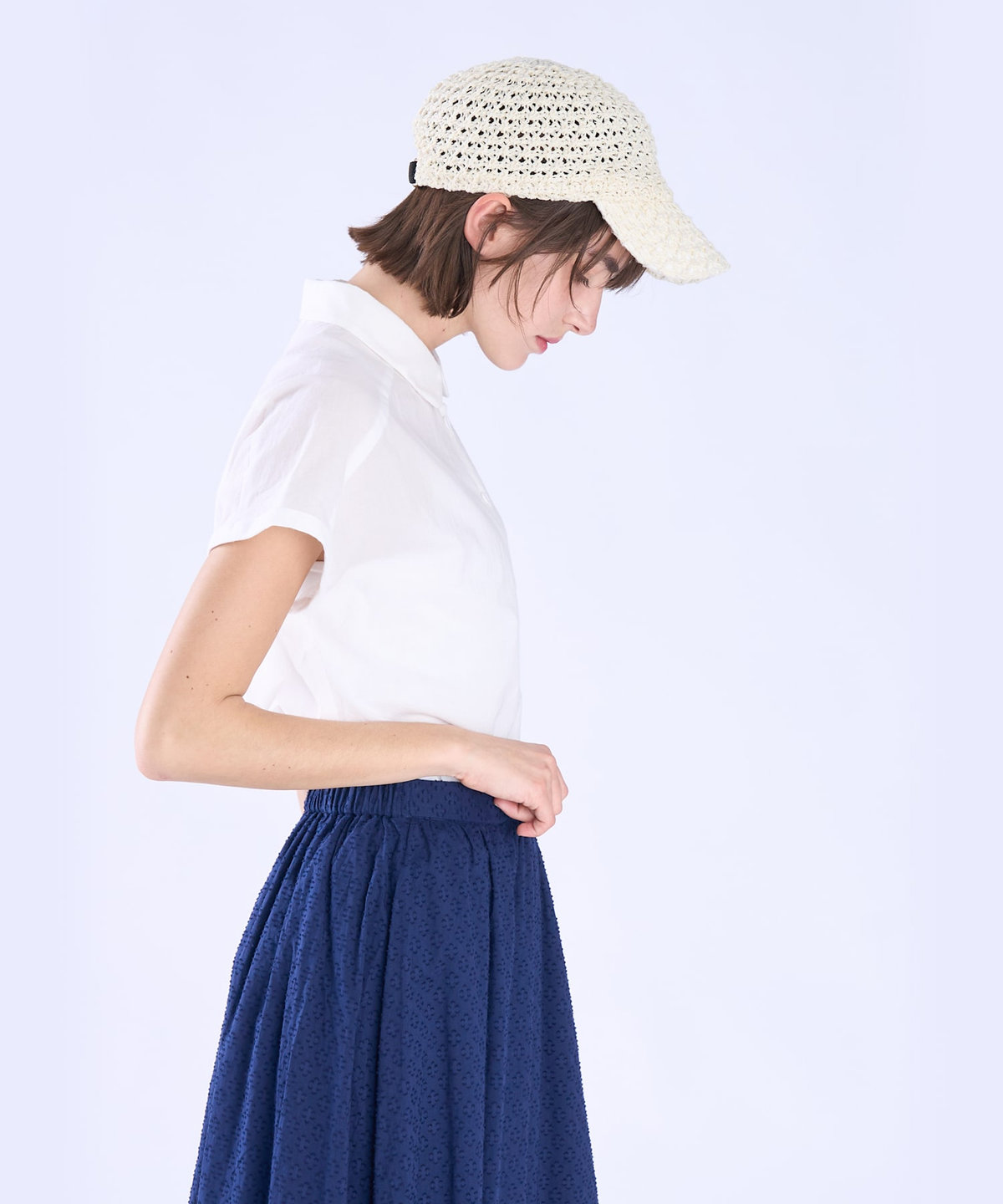 To b. by agnès b. コットン モダン マニッシュ シャツ ホワイト