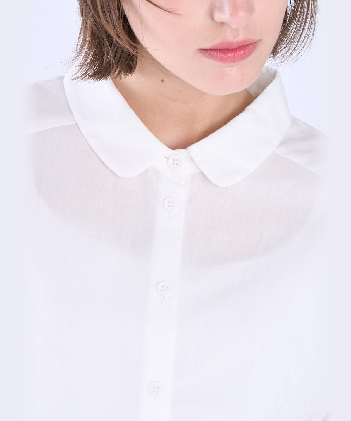 To b. by agnès b. コットン モダン マニッシュ シャツ ホワイト