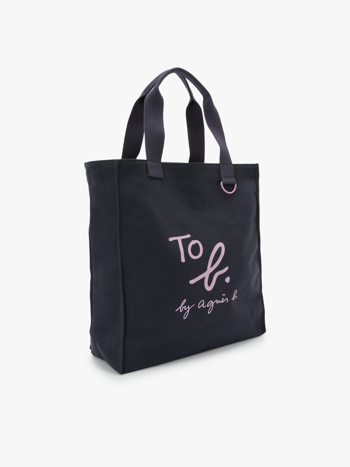 To b. by agnès b. コットン ロゴ トートバッグ ネイビー