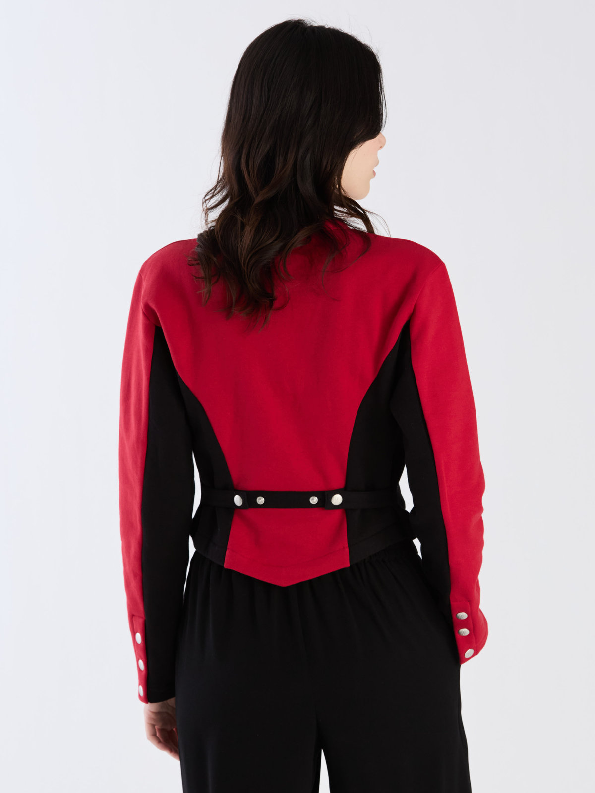 FEMME ウィメンズ 【Outlet】オーガニックコットン メルトン 長袖 カーディガンプレッション "New Two" レッド