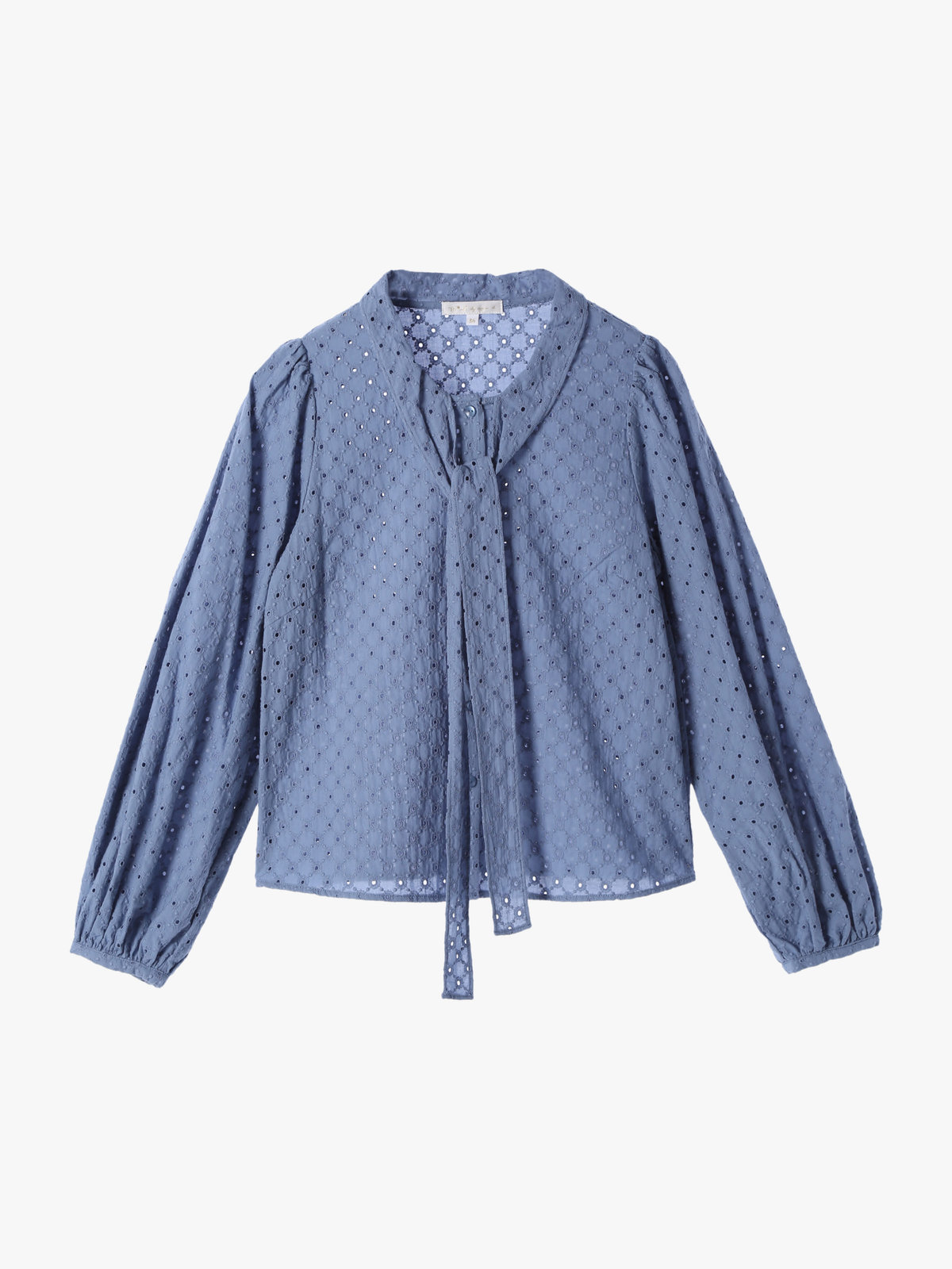 To b. by agnès b. 【Outlet】コットンフラワーレースブラウス ブルー