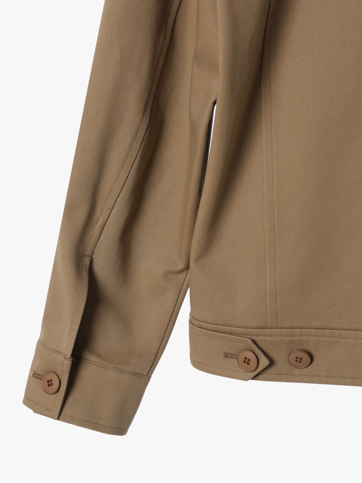 HOMME メンズ メンズ コットン 長袖 ジップアップジャケット ”Chet” ブラウン