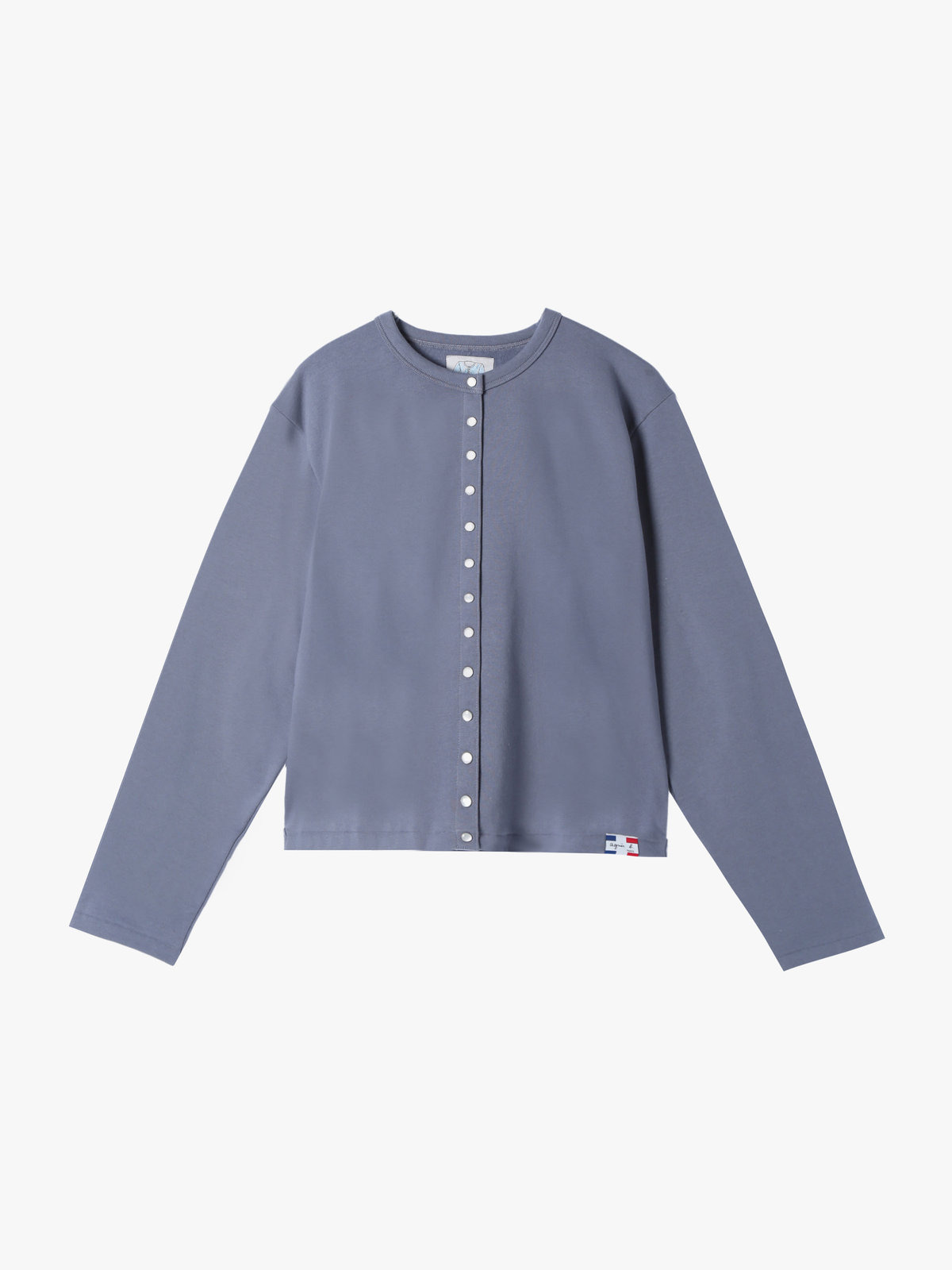 FEMME ウィメンズ オーガニックコットン メルトン 長袖 カーディガンプレッション ”Le Classique” グレー