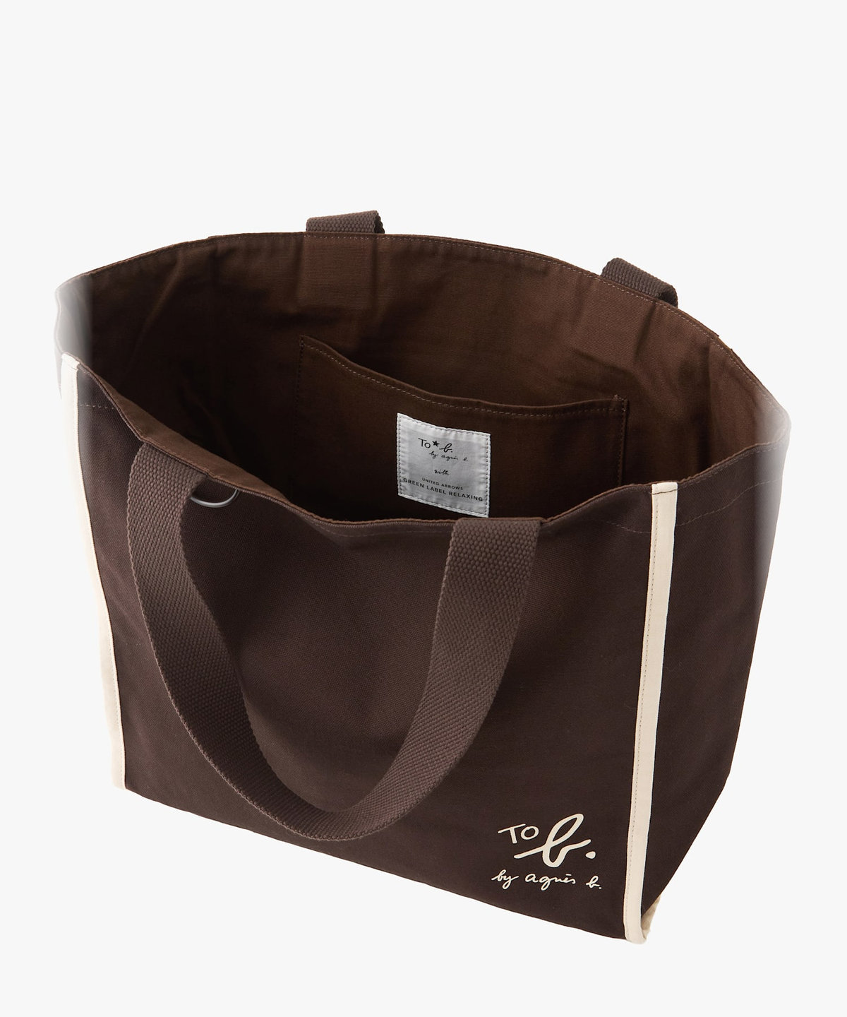 To b. by agnès b. To b. by agnes b.× green label relaxing コットン パイピング トートバッグ ブラウン
