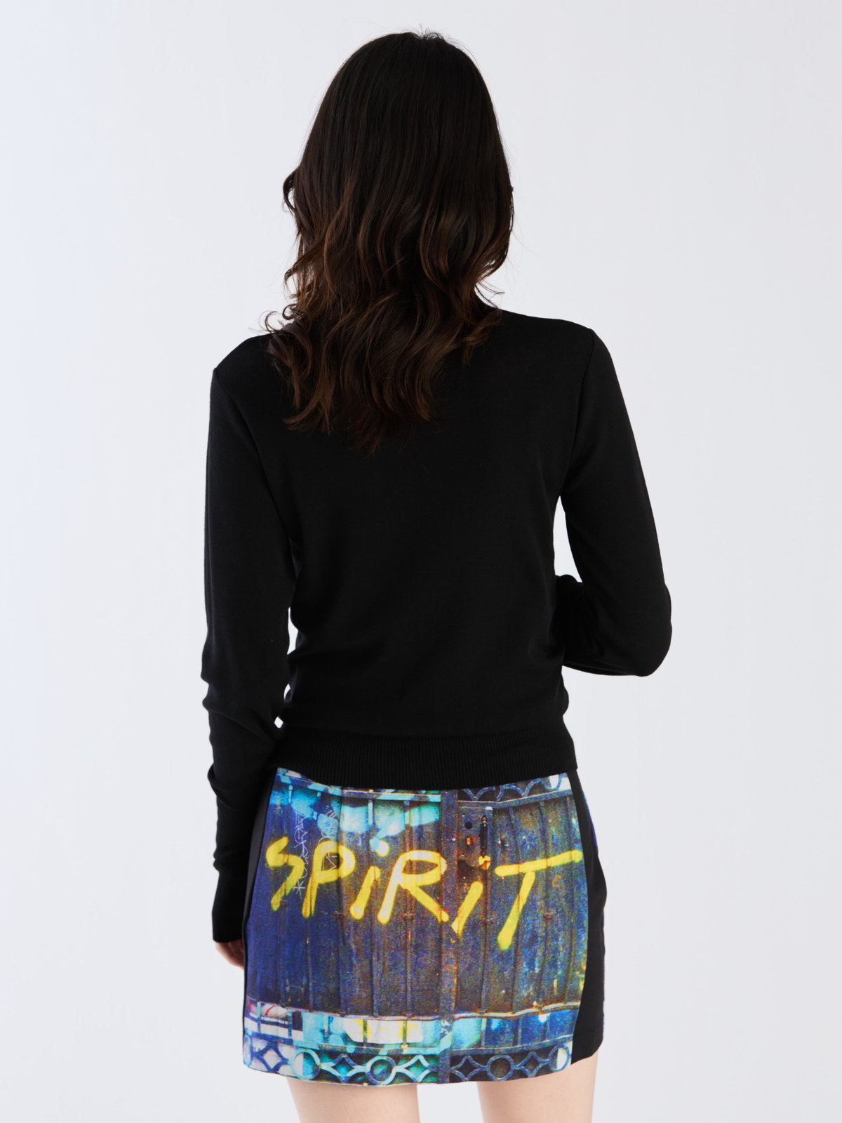 FEMME ウィメンズ 【Outlet】ウール ジャージー フィンガーレス カーディガンプレッション ブラック