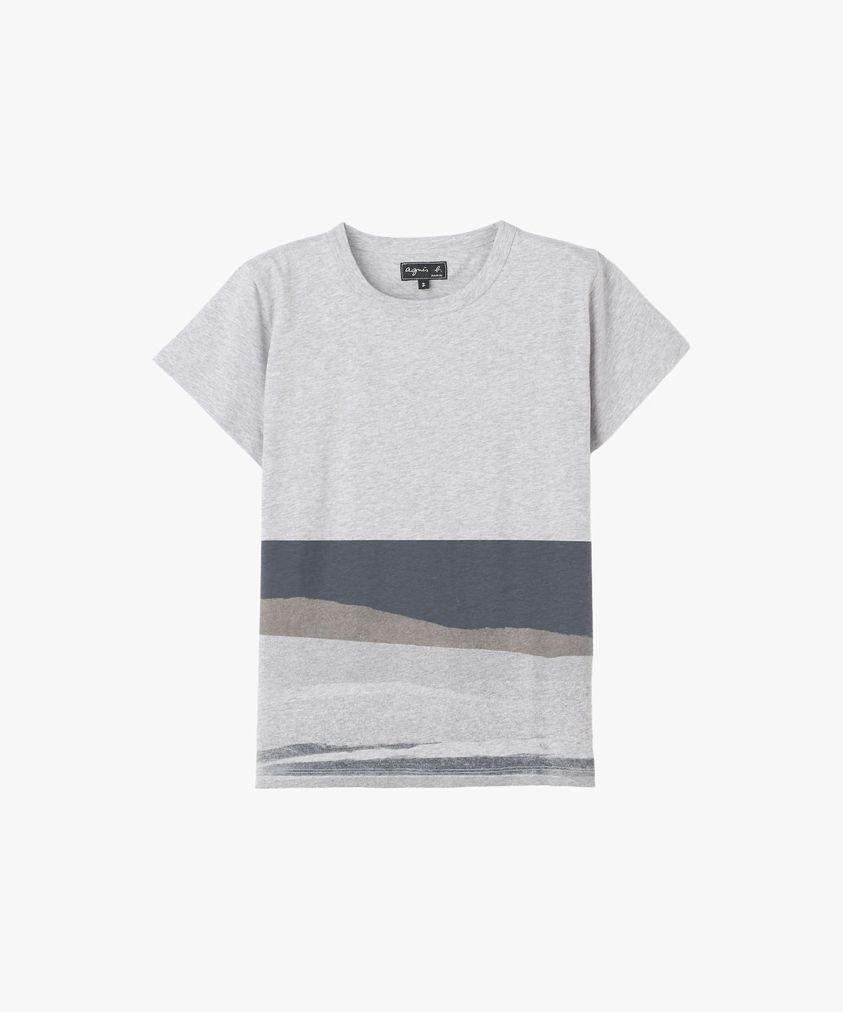 FEMME ウィメンズ オーガニックコットン 半袖 アーティストTシャツ "Aurore de la Marinerie" グレー