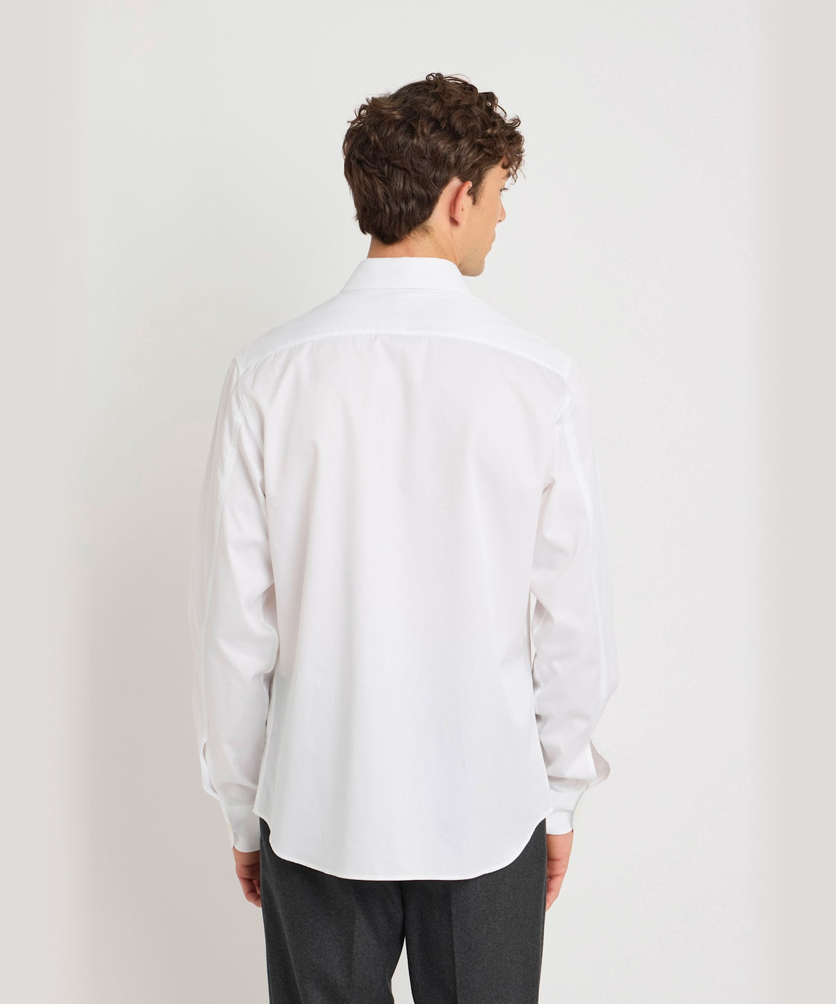 HOMME メンズ メンズ コットン 長袖 シャツ "Tom" ホワイト